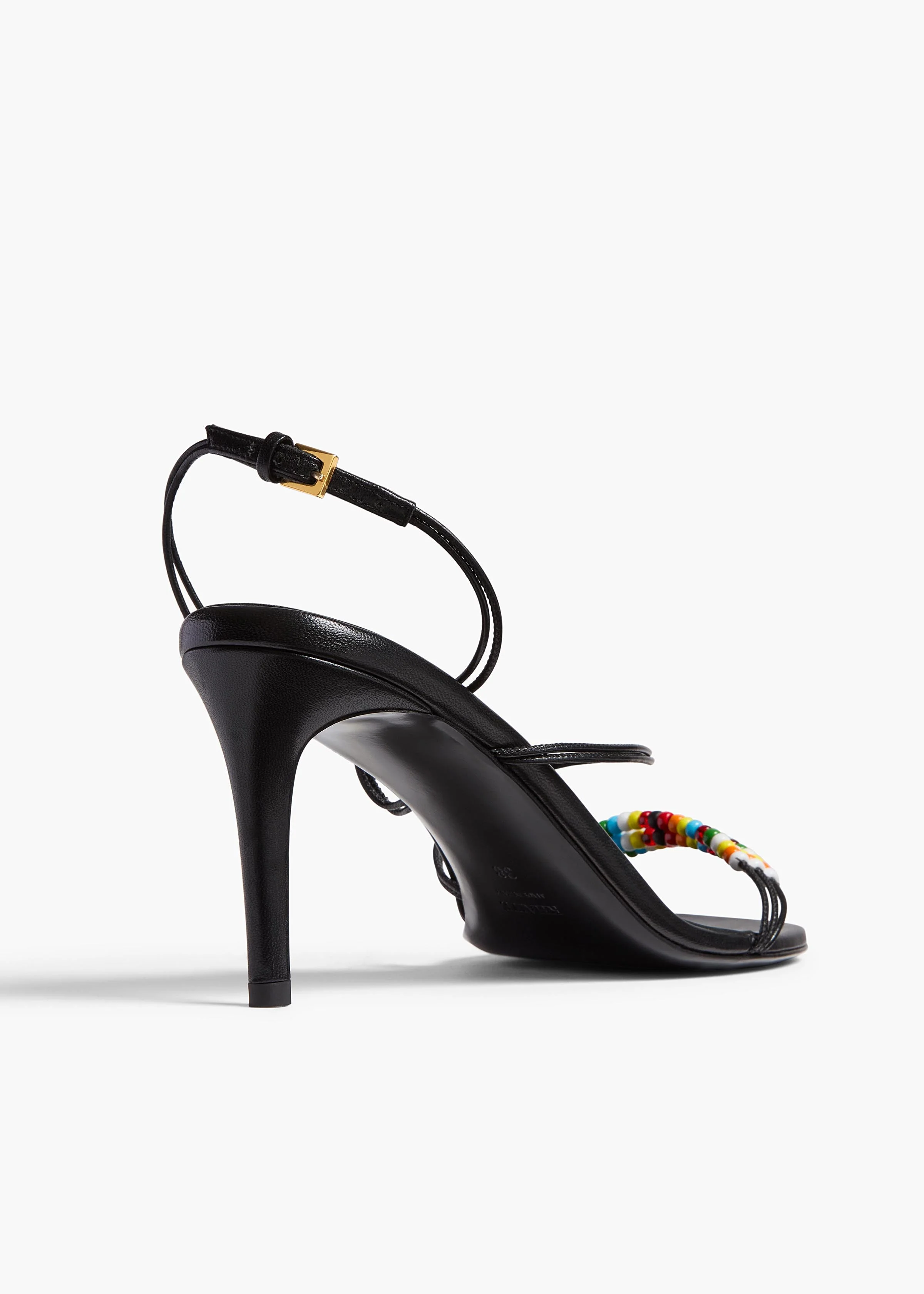 Khaite - Loop Sandal with Beads in Black Leather - Image 8