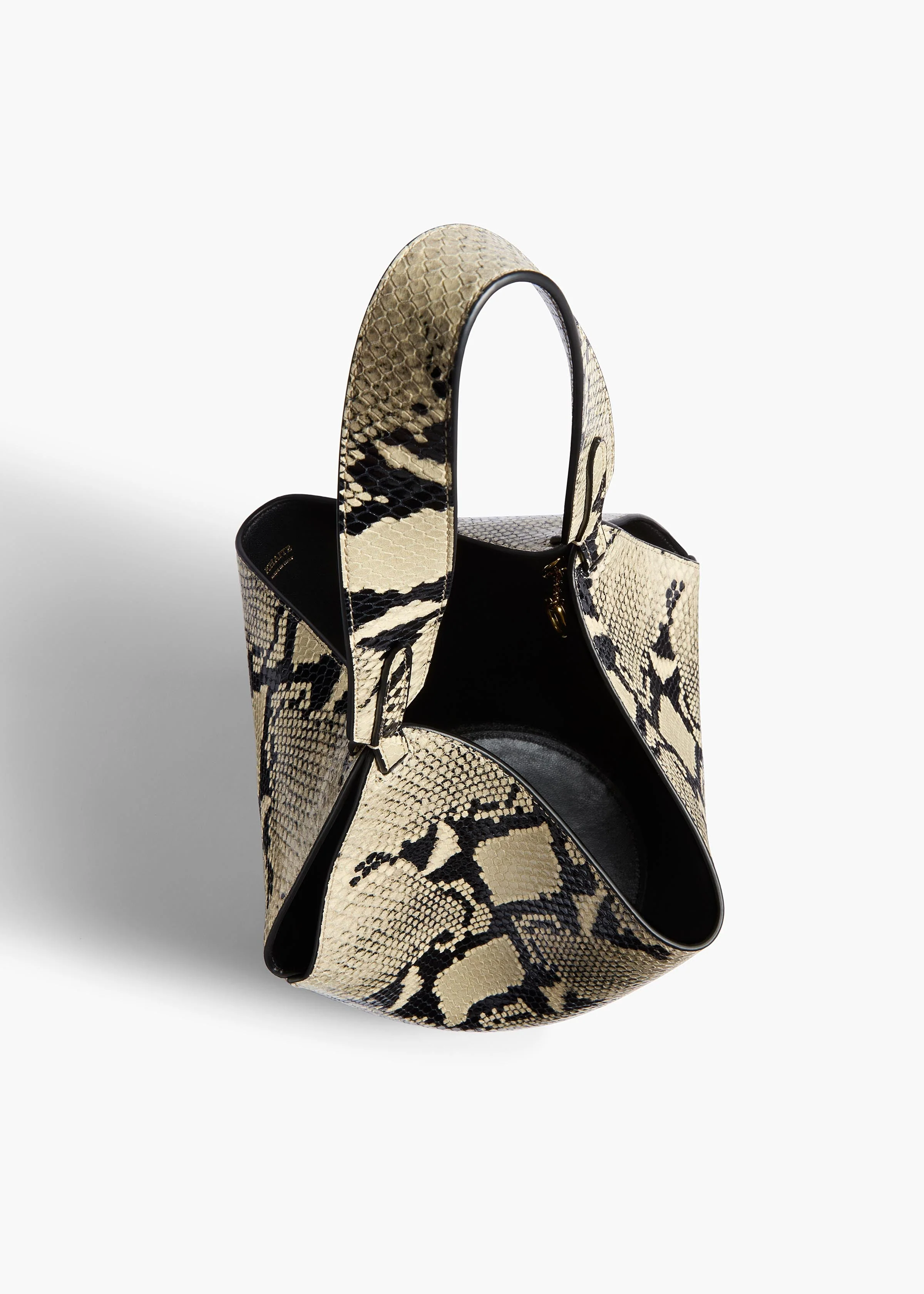 Khaite - Mini Lotus Tote in Natural Python - Embossed Leather - Image 3