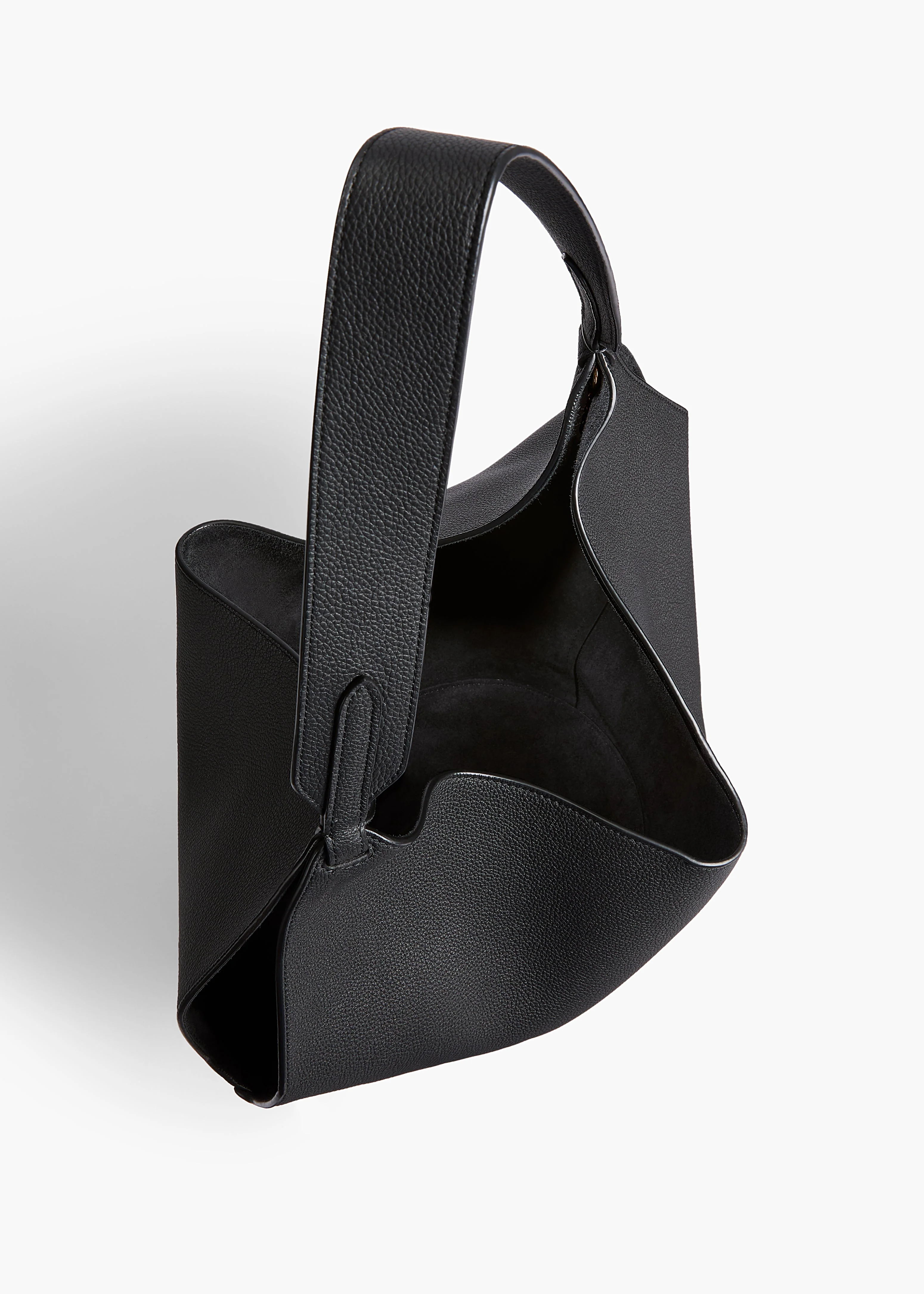 Khaite - Small Lotus Tote in Black Pebbled Leather - Image 9