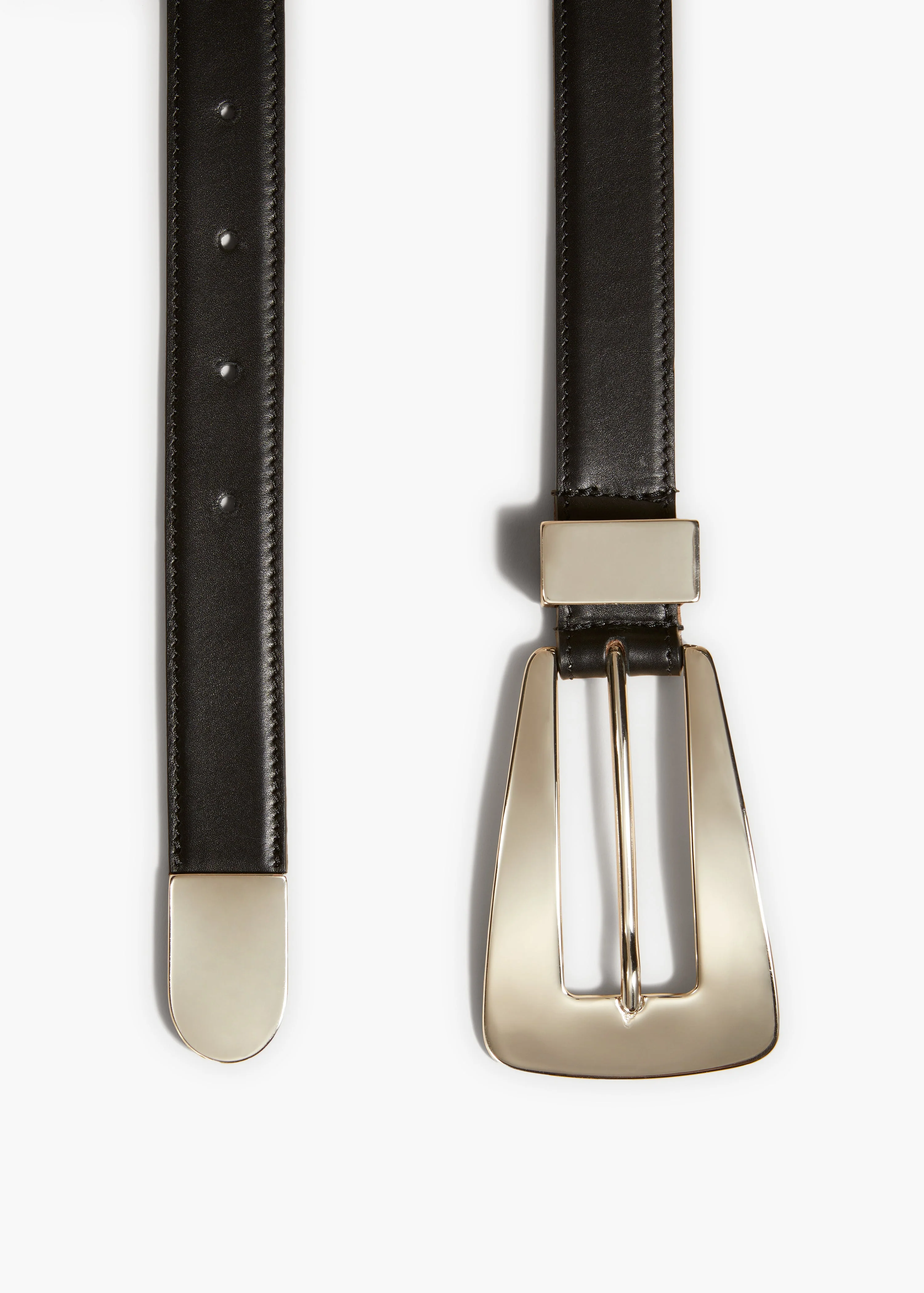 Khaite - Lucca Belt in Black Leather with Silver - Image 2