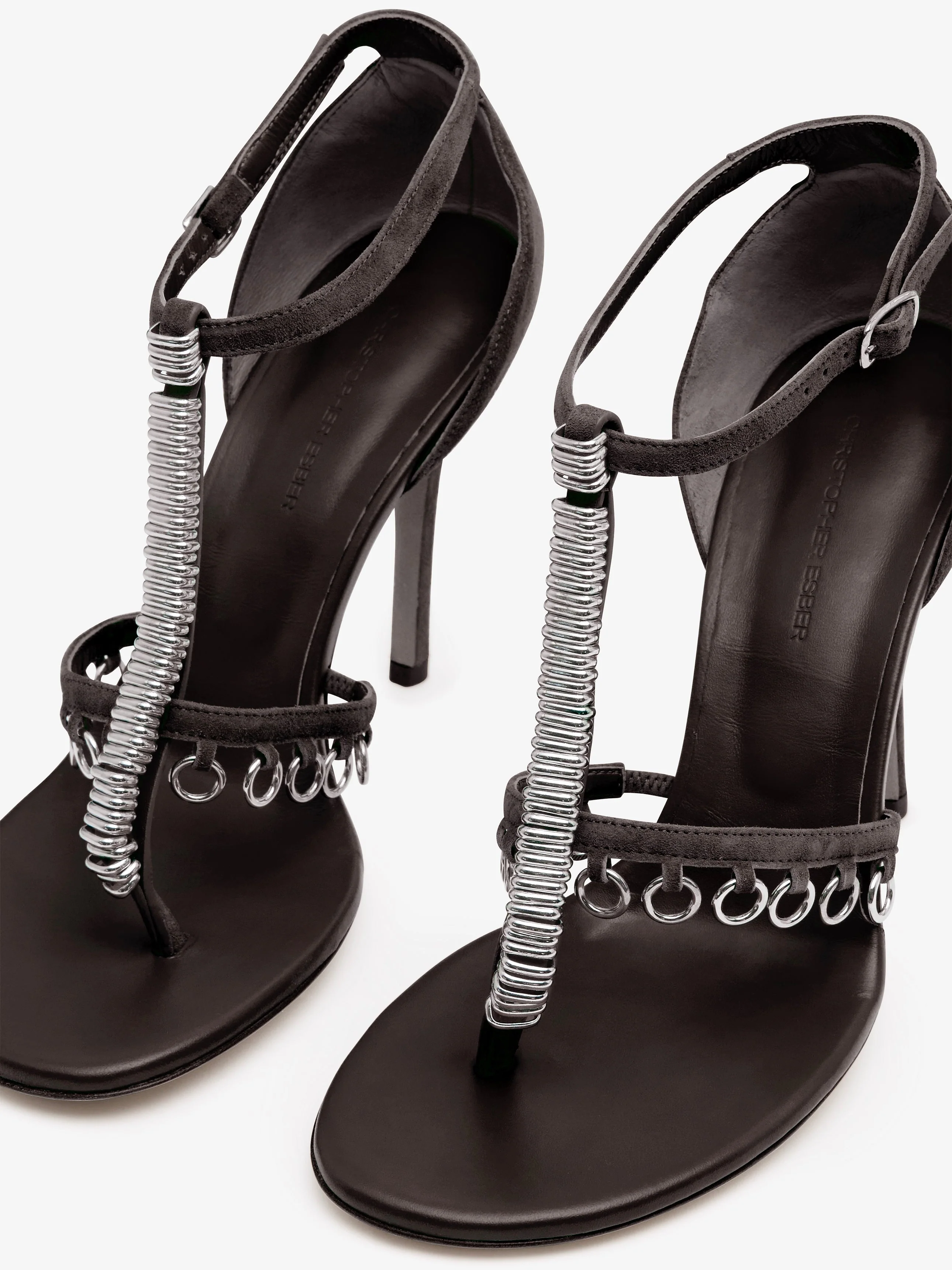 Christopher Esber - Ludo Pierced Suede Heel - Image 3
