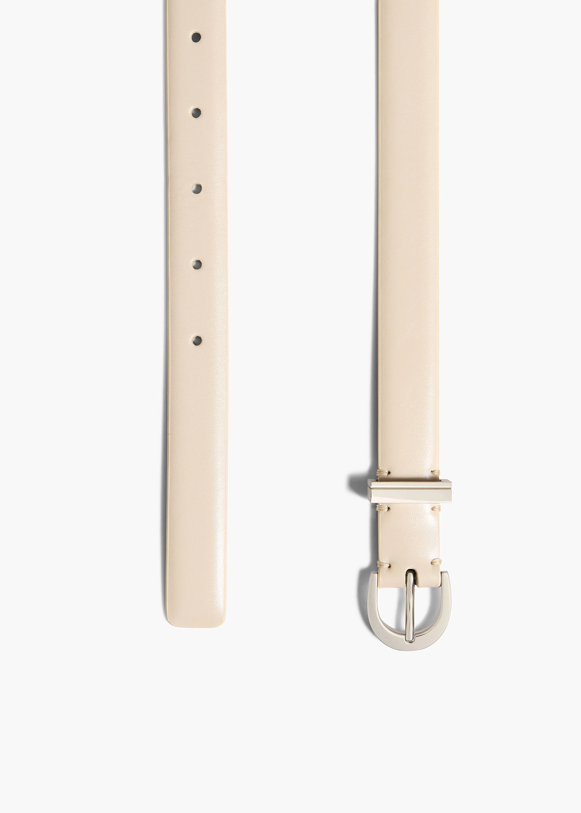 Khaite - Luna Belt in Dark Ivory Leather with Silver - Image 2