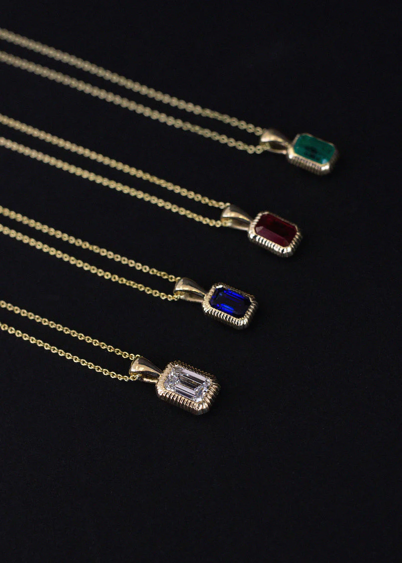 Kinn - Lyra Emerald Cut Pendant Ruby - Image 2