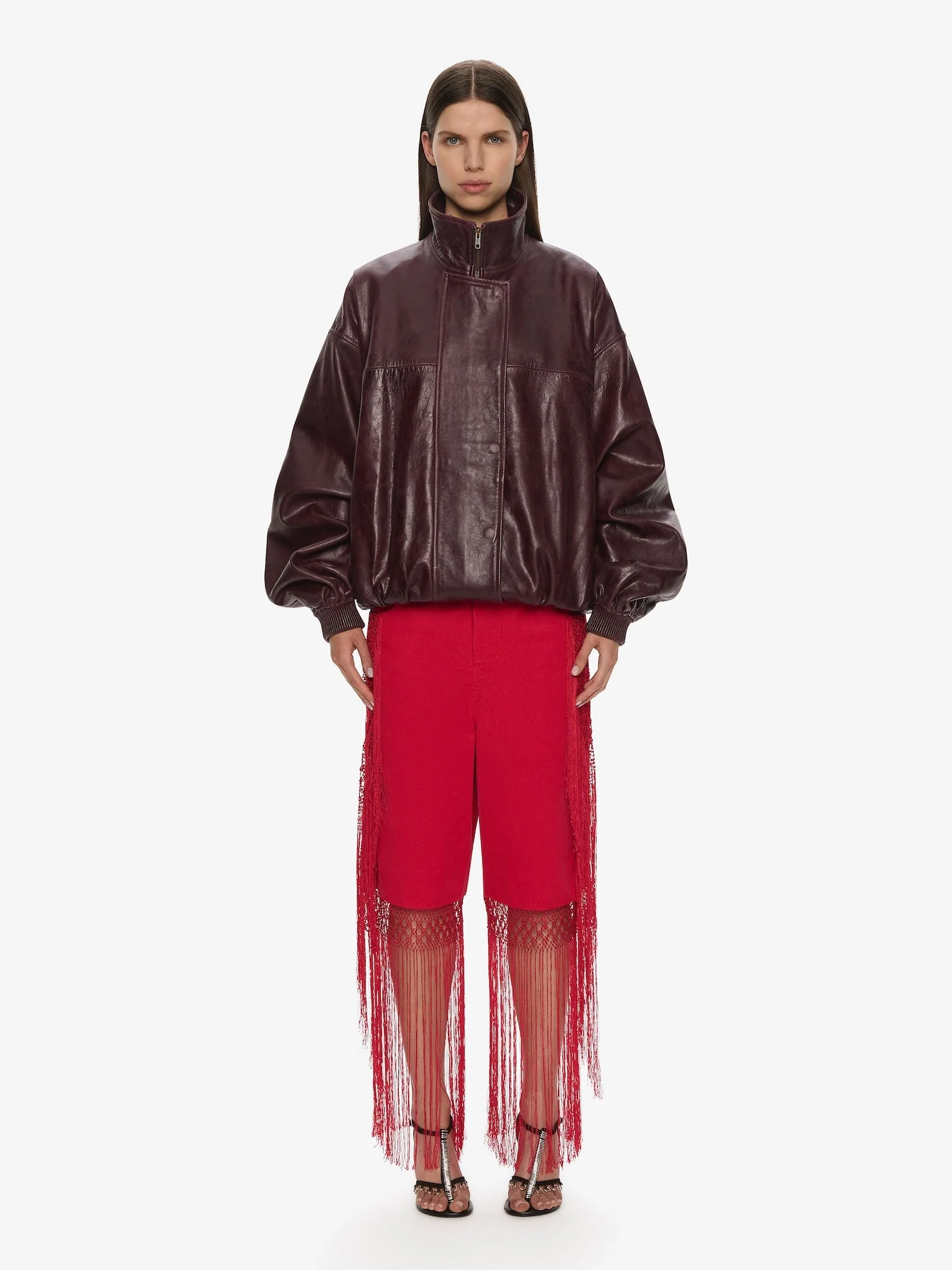 Christopher Esber - Macrame Fringed Corduroy Cropped Jean - Image 4