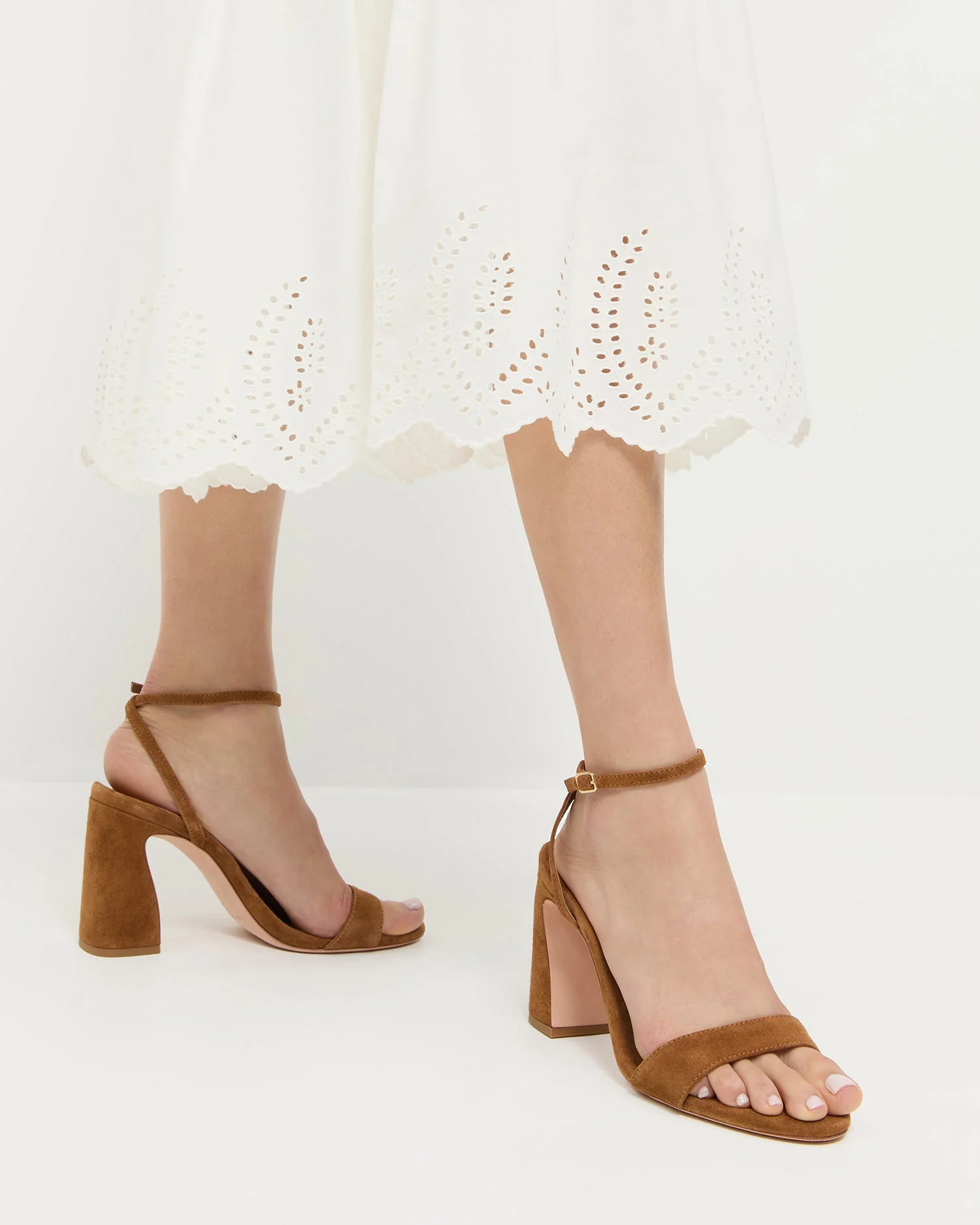 Loeffler Randall - Malia Cacao Suede Curved - Heel Sandal - Image 2