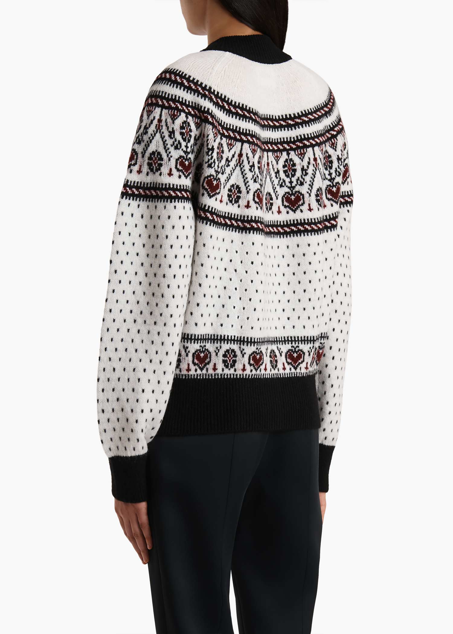 Khaite - Marc Cardigan in Ivory and Red Multi - Image 4