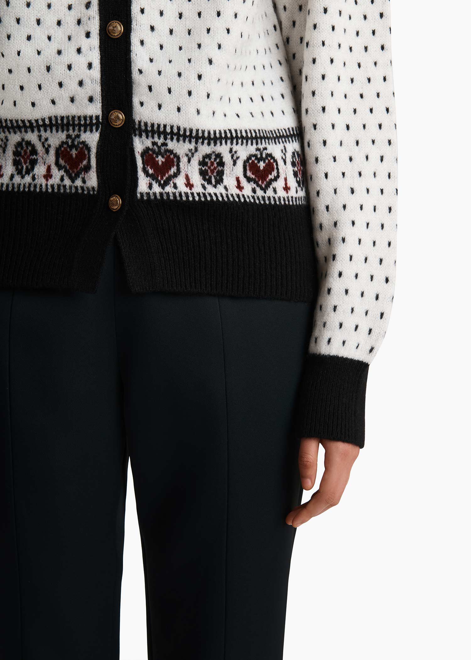 Khaite - Marc Cardigan in Ivory and Red Multi - Image 5