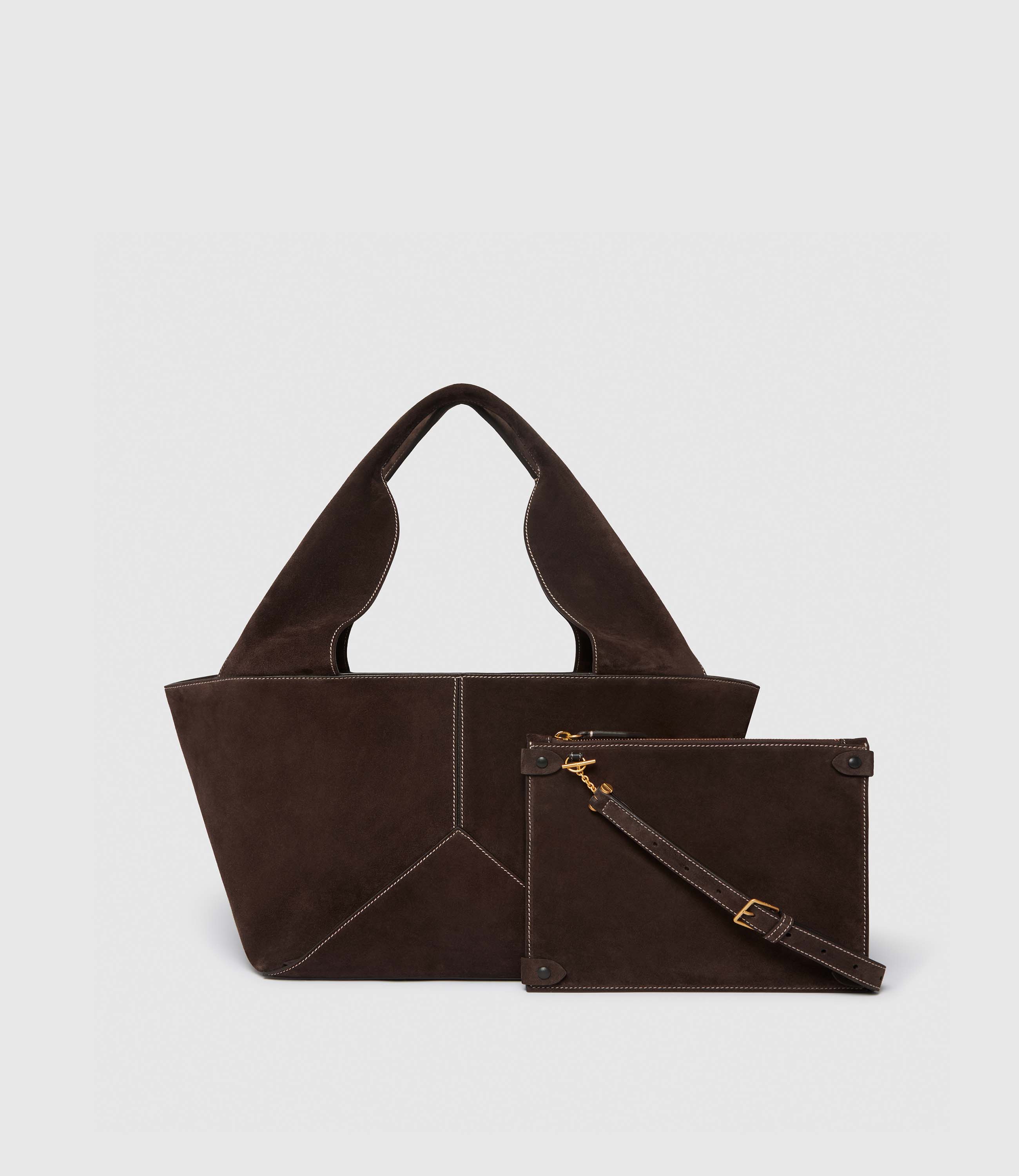 Metier - Market Small Suede Chocolate With Salt Stitching - Image 2