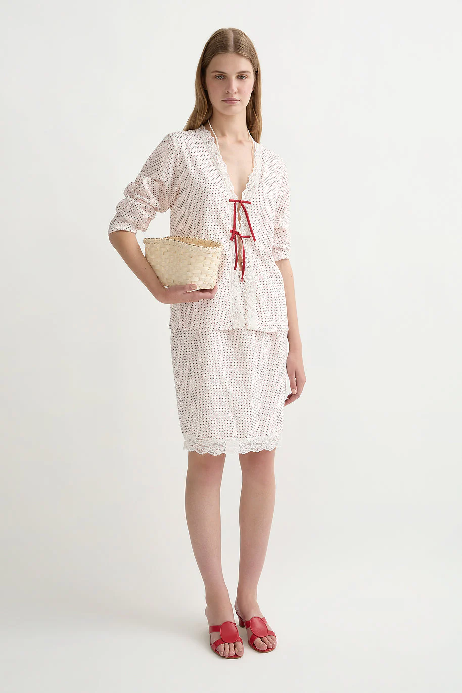 Posse - MARLOWE BLOUSE - CREAM & RED POLKA DOT - Image 3