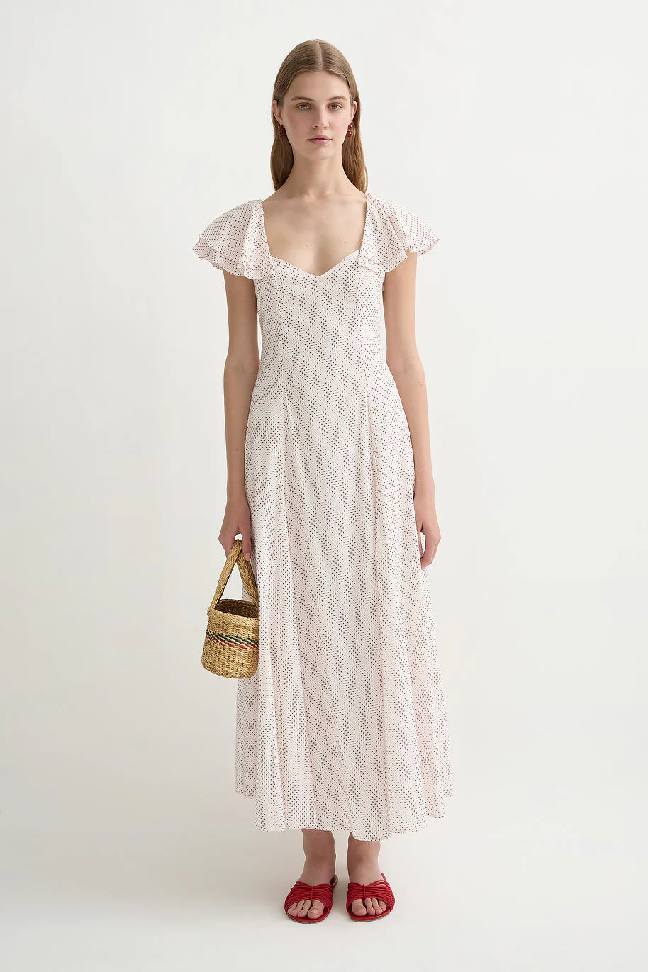 Posse - MARLOWE SUNDRESS - CREAM & RED POLKA DOT