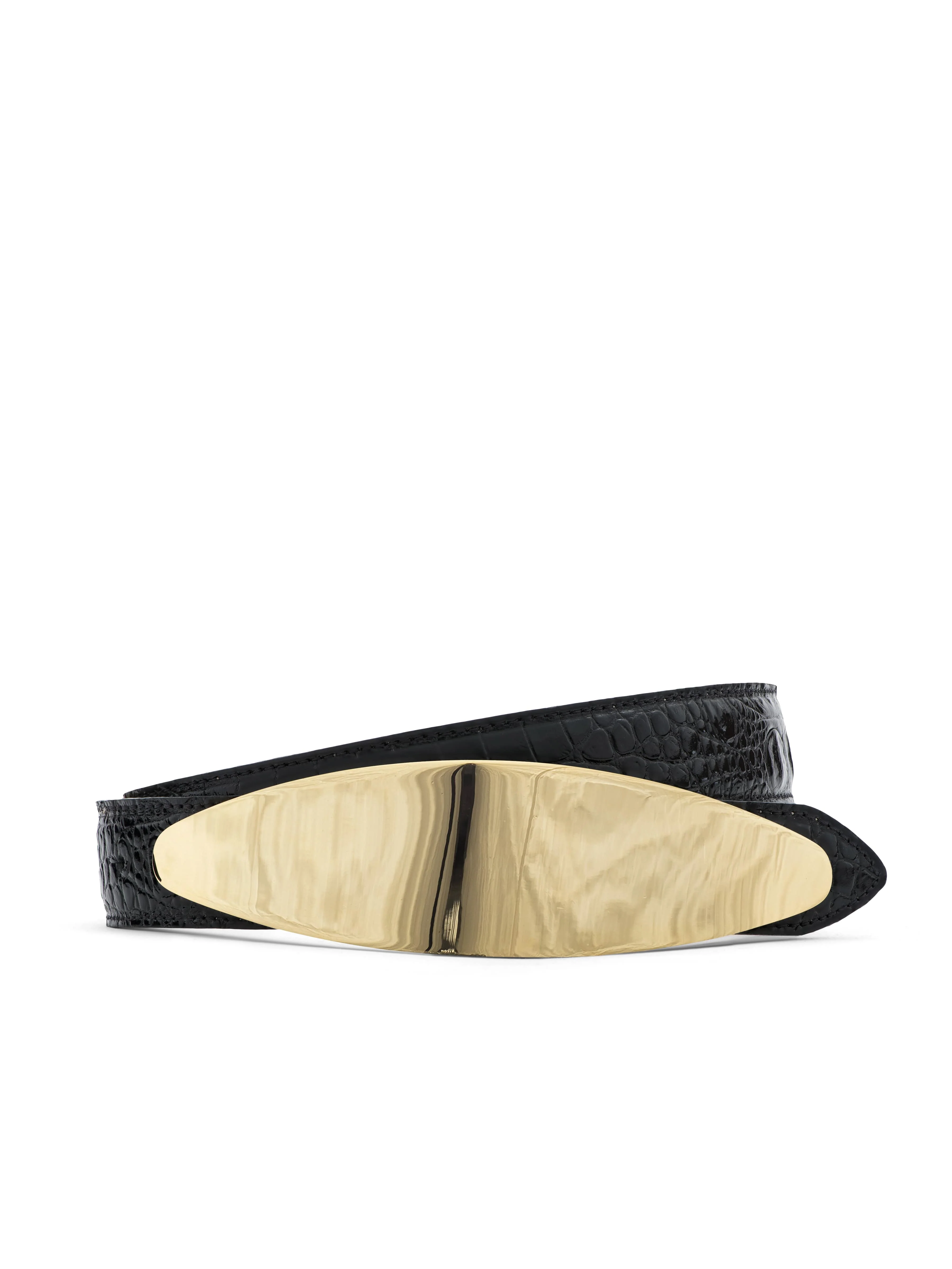 L'AGENCE - Maroux Croc - Embossed Leather Belt
