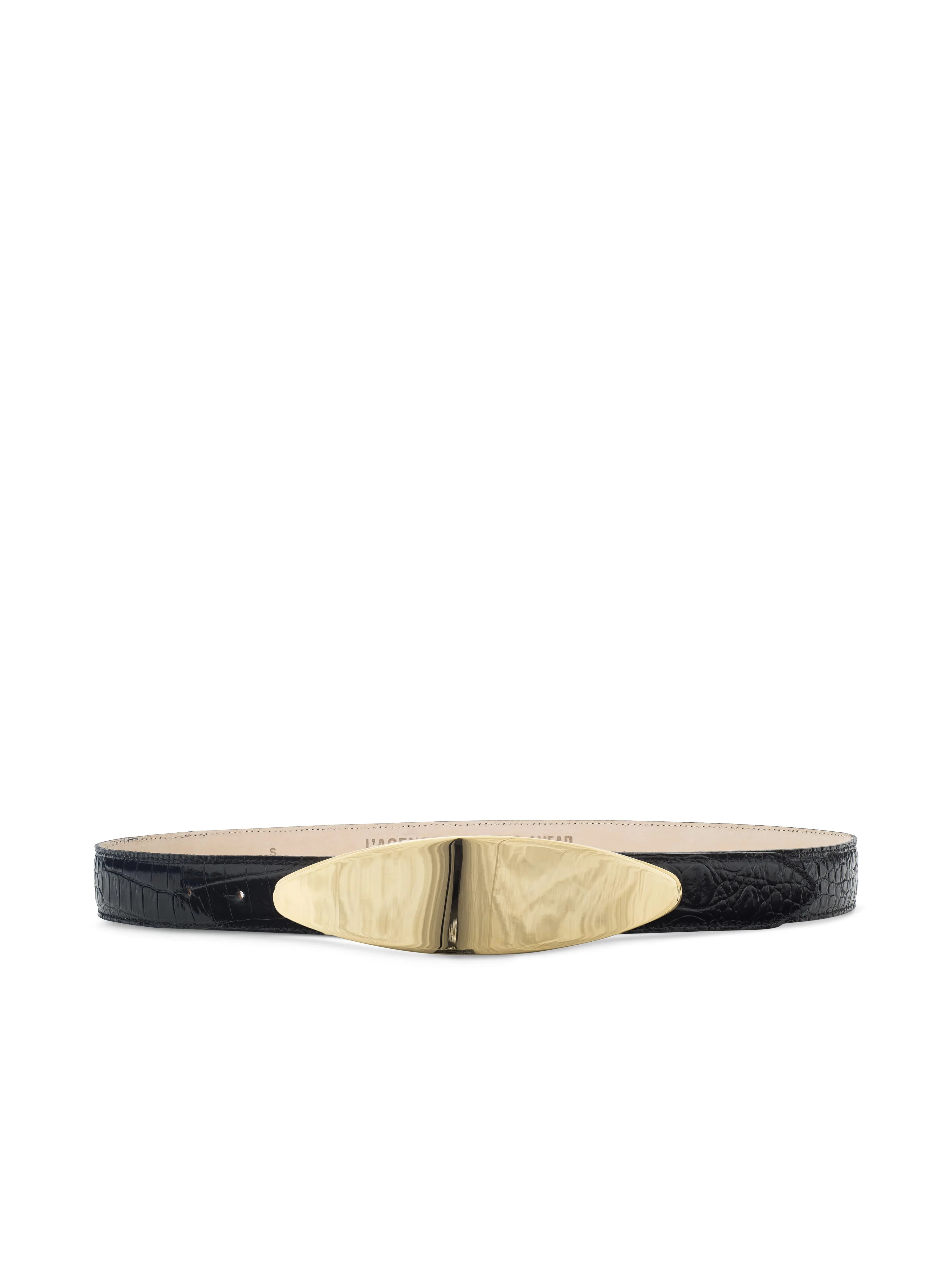 L'AGENCE - Maroux Croc - Embossed Leather Belt - Image 2