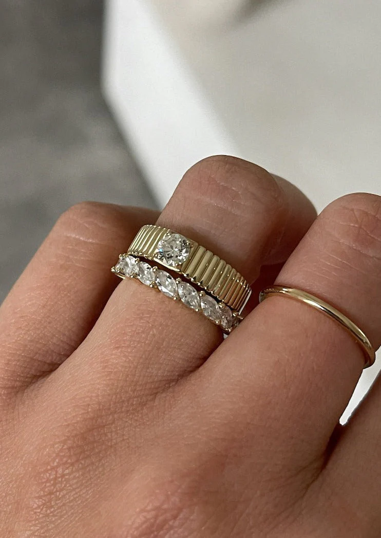 Kinn - Marquise Eternity Ring Diamond Yellow Gold - Image 9
