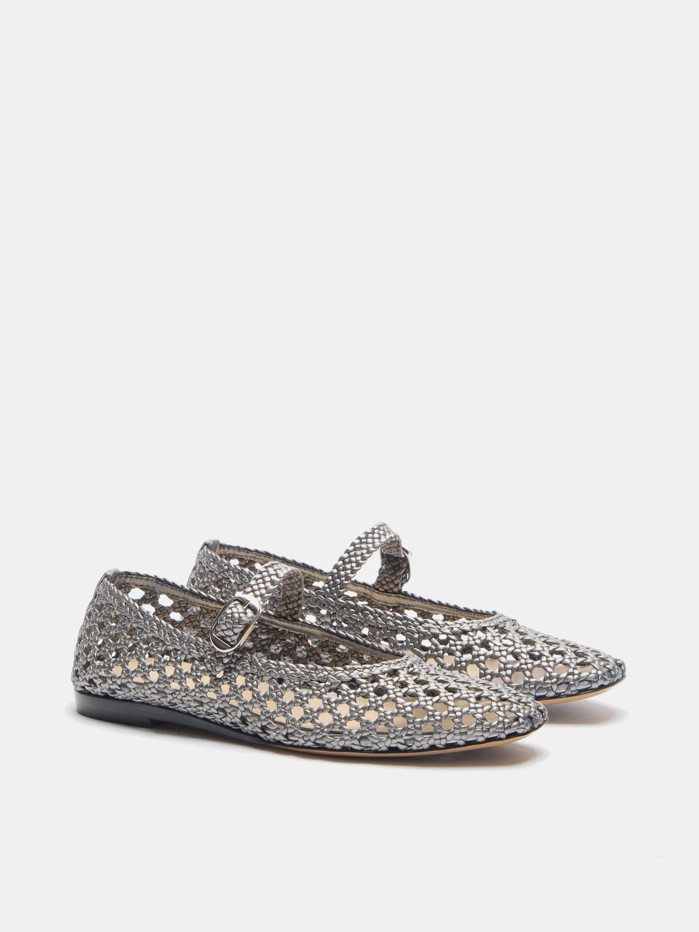 Le Monde Beryl - Mary Jane / Dark Silver Woven Leather - Image 2