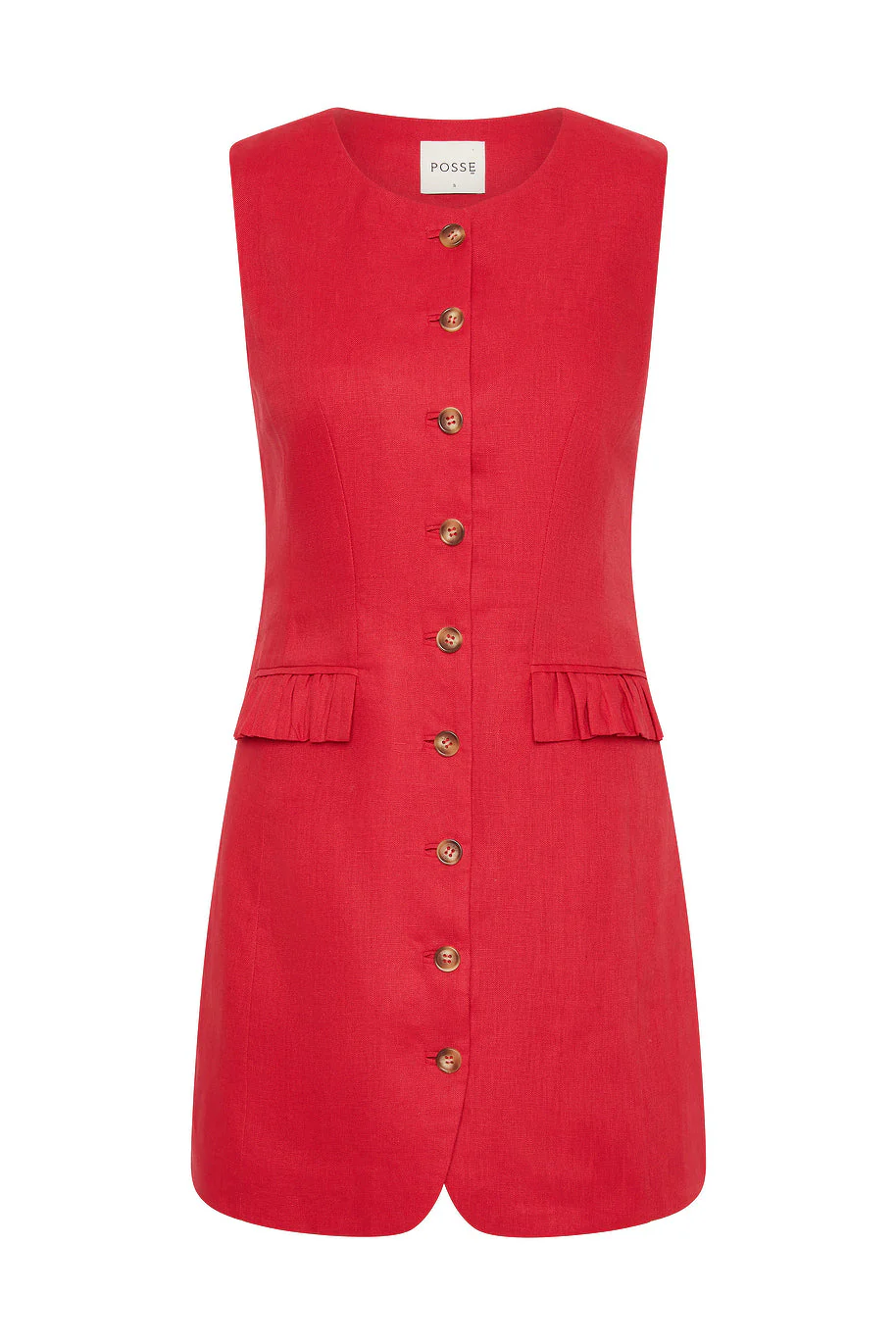 Posse - MATILDA BUTTON DOWN MINI - RED - Image 6