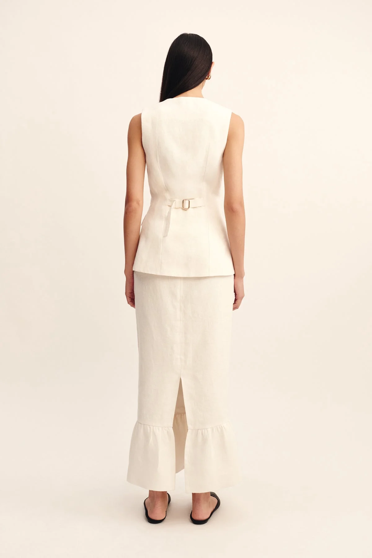 Posse - MATILDA COLUMN SKIRT - CREAM - Image 4