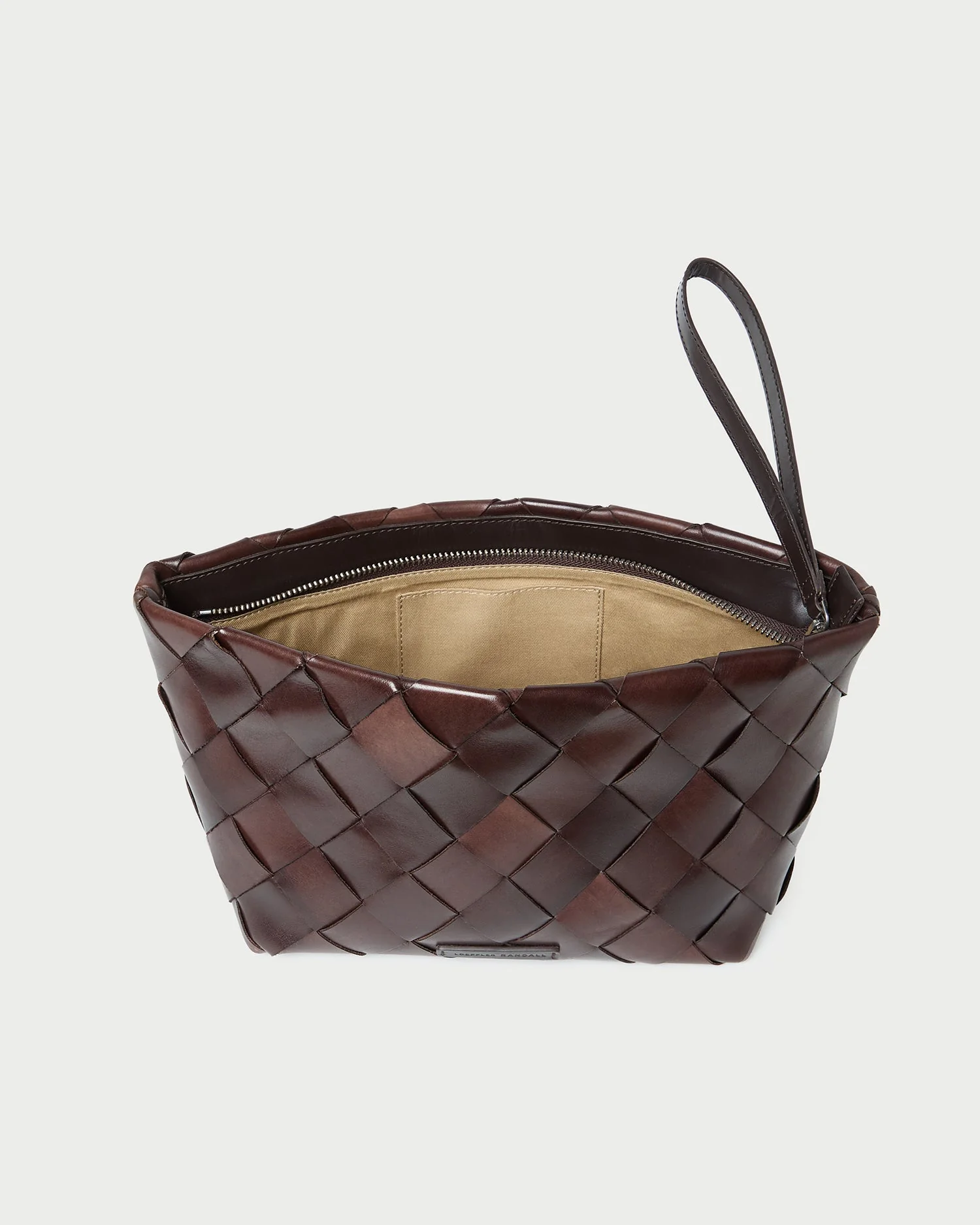 Loeffler Randall - Melina Chocolate Woven Leather Clutch - Image 4