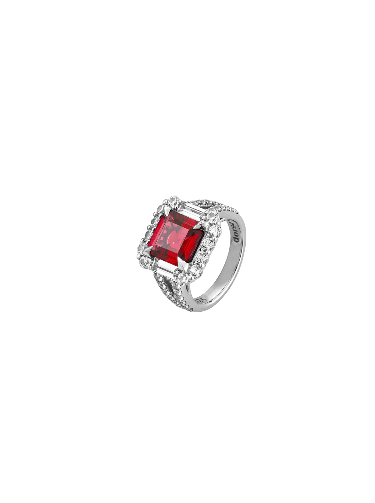 Dorsey - MERCER, LAB RED SAPPHIRE RING, SILVER - Image 2
