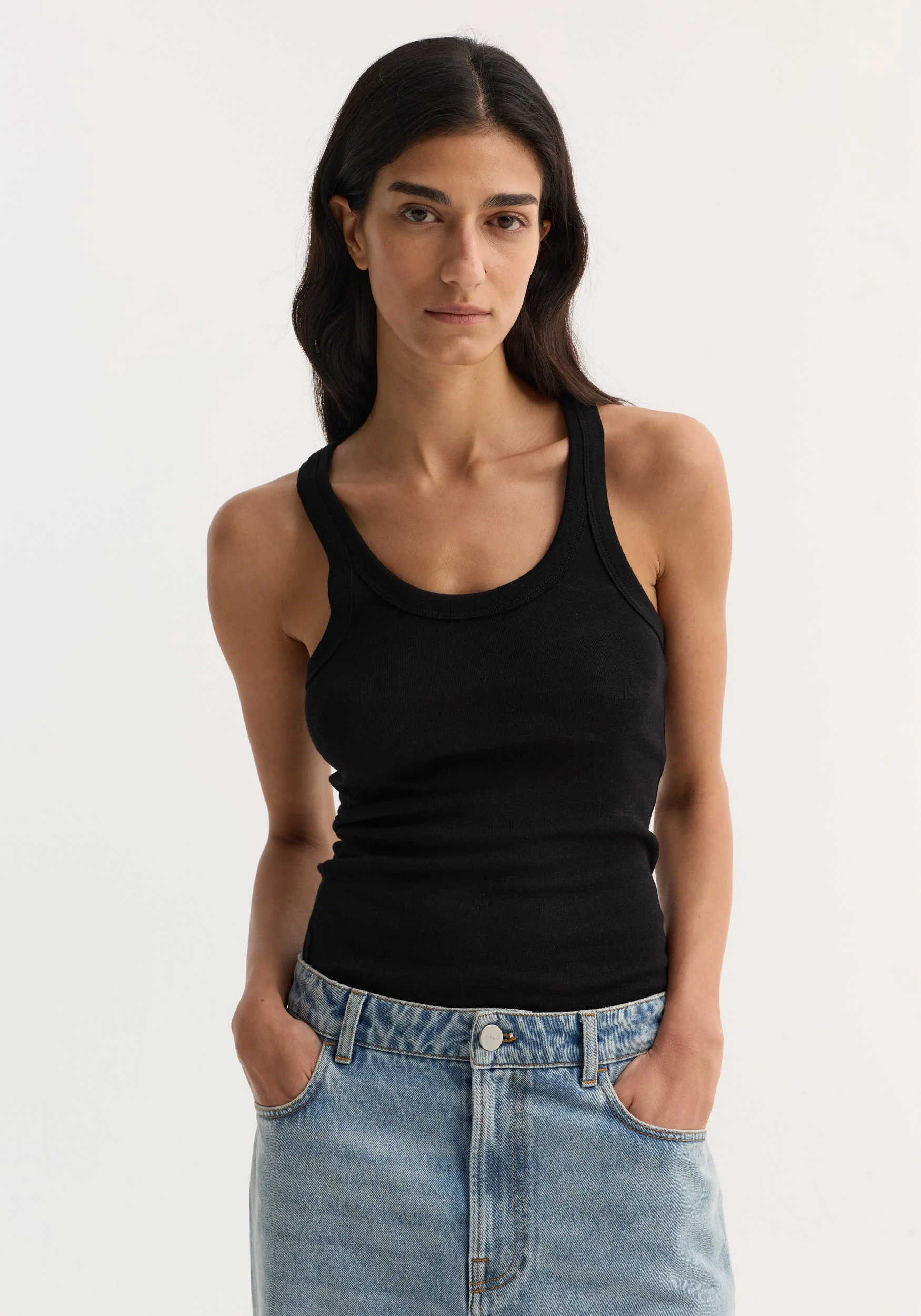 ROHE - Merino scoop neck top | black - Image 2