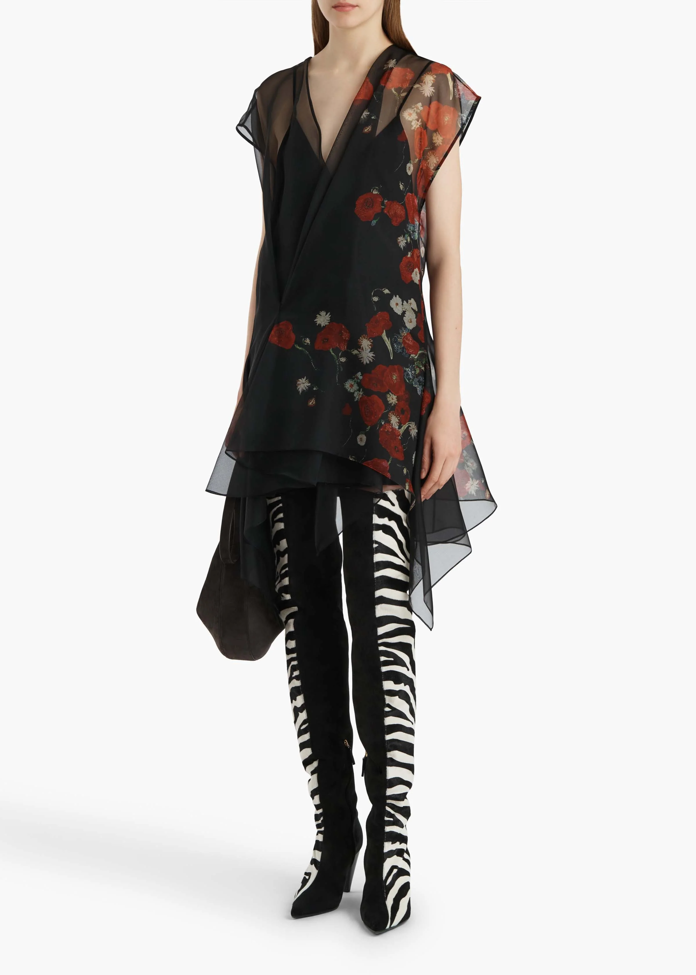 Khaite - Merith Dress in Black and Red - Image 9