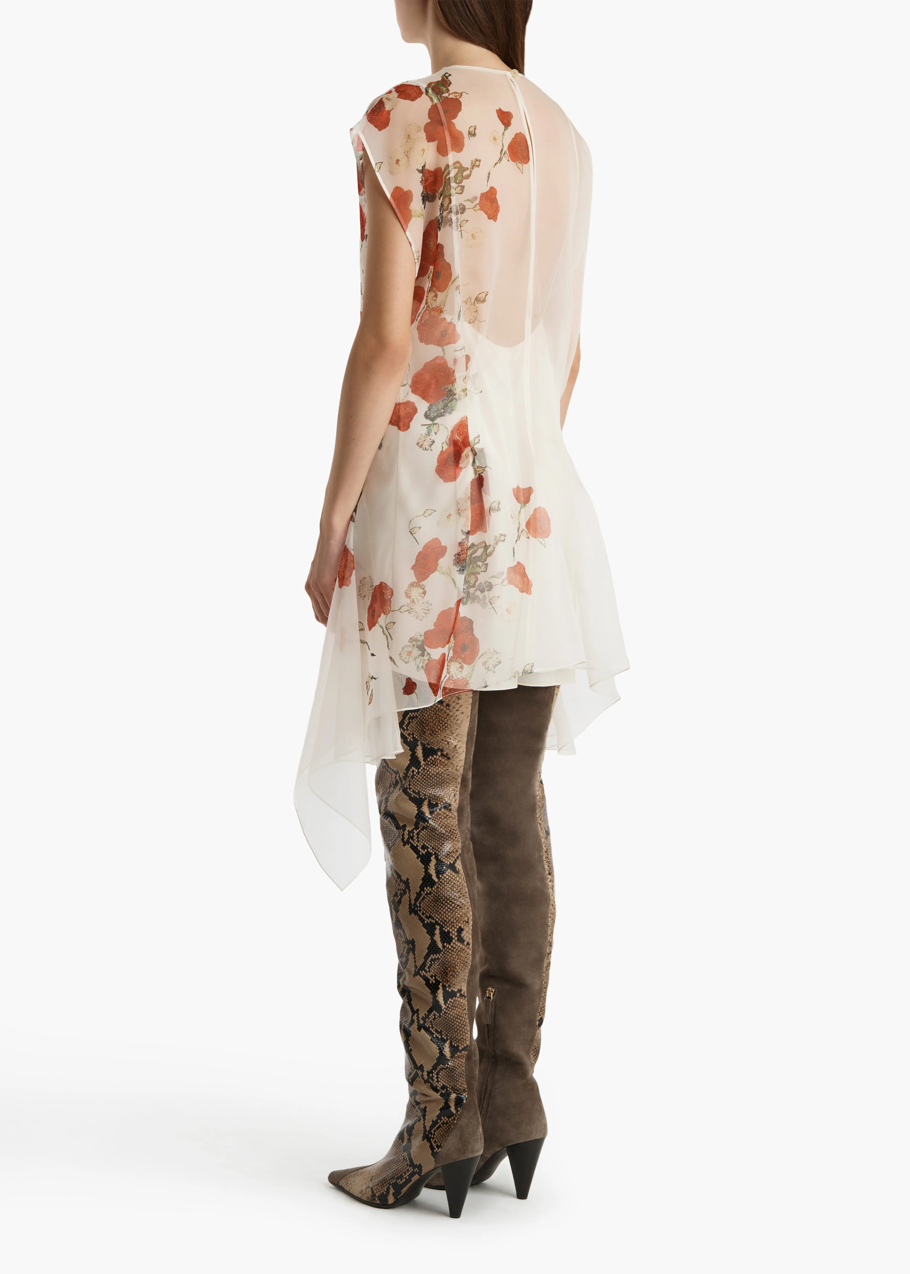 Khaite - Merith Dress in Cream and Red - Image 11