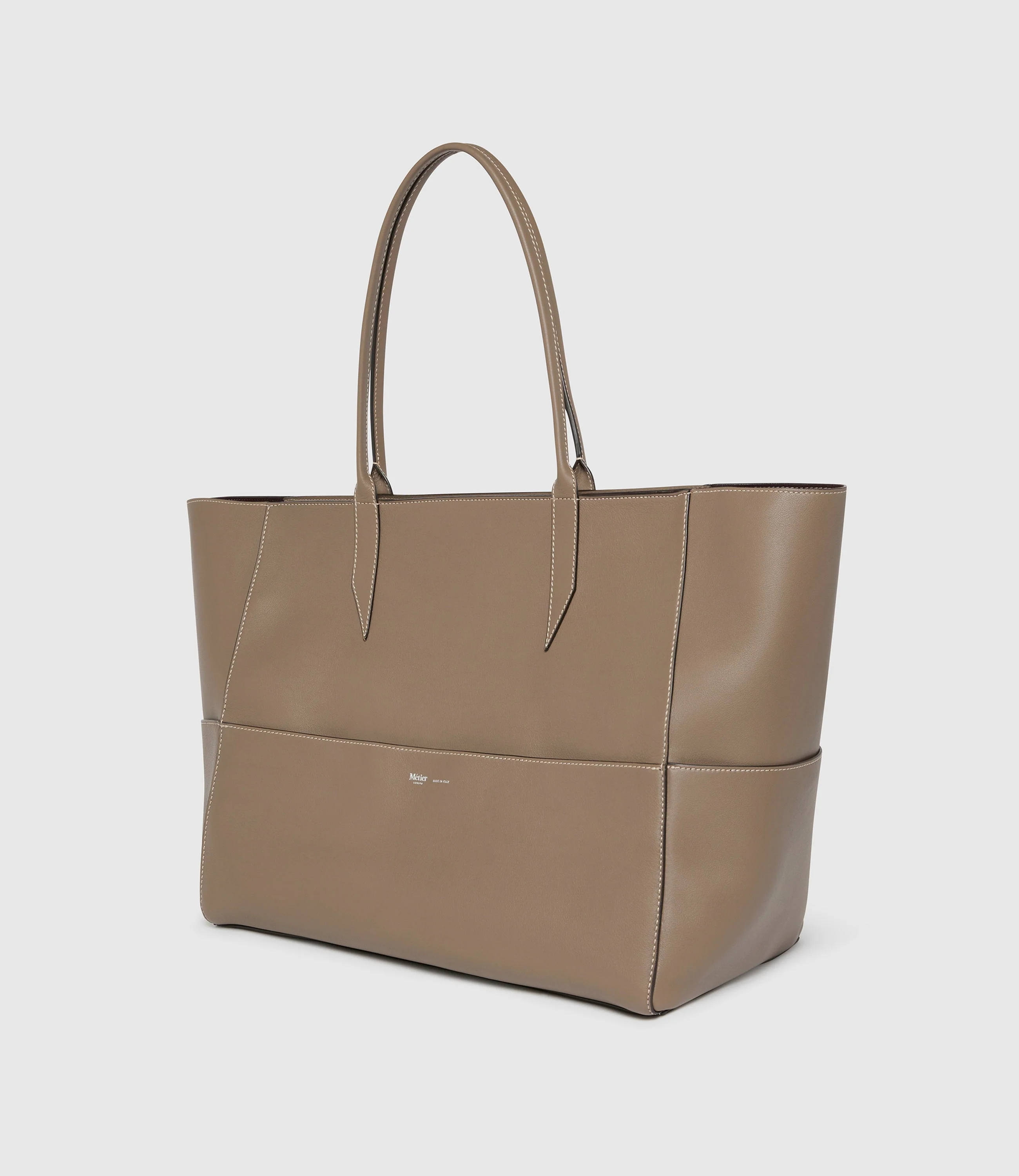 Metier - Incognito 42 Cabas Bag Smooth Calfskin Taupe - Image 2