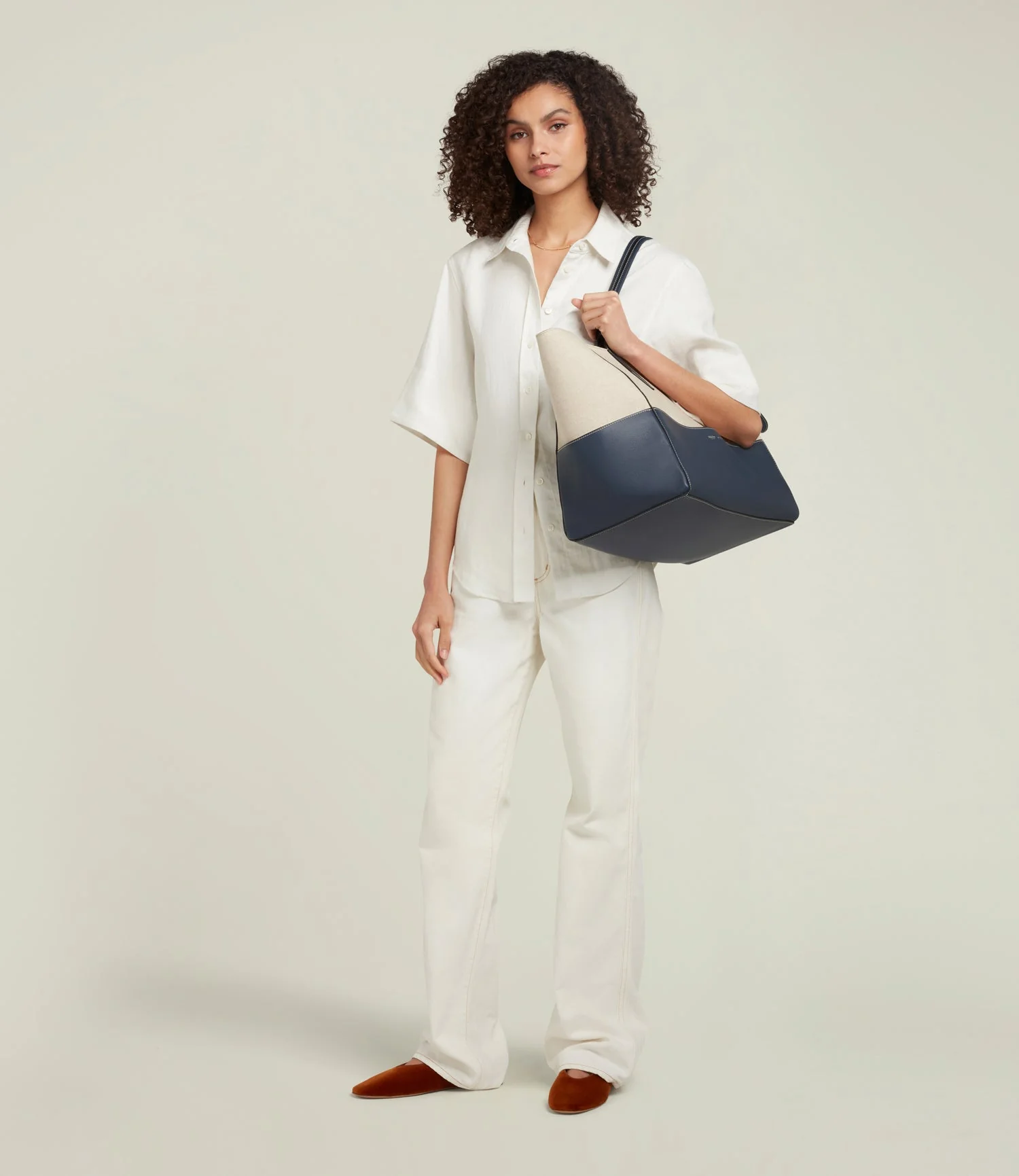 Metier - Incognito 42 Cabas Natural Linen Navy - Image 5
