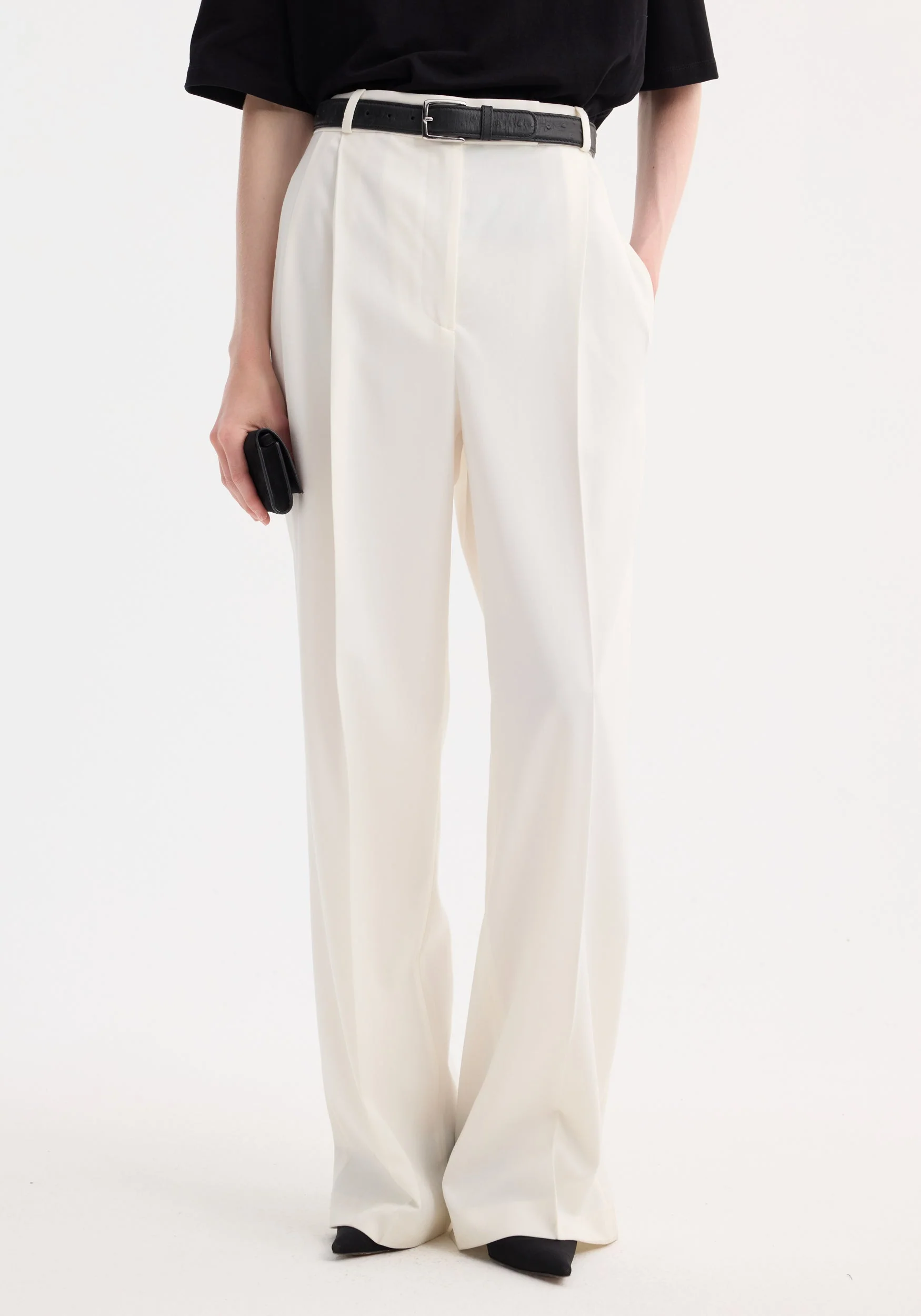 ROHE - Mid - waist tailored trousers | off white - Image 3