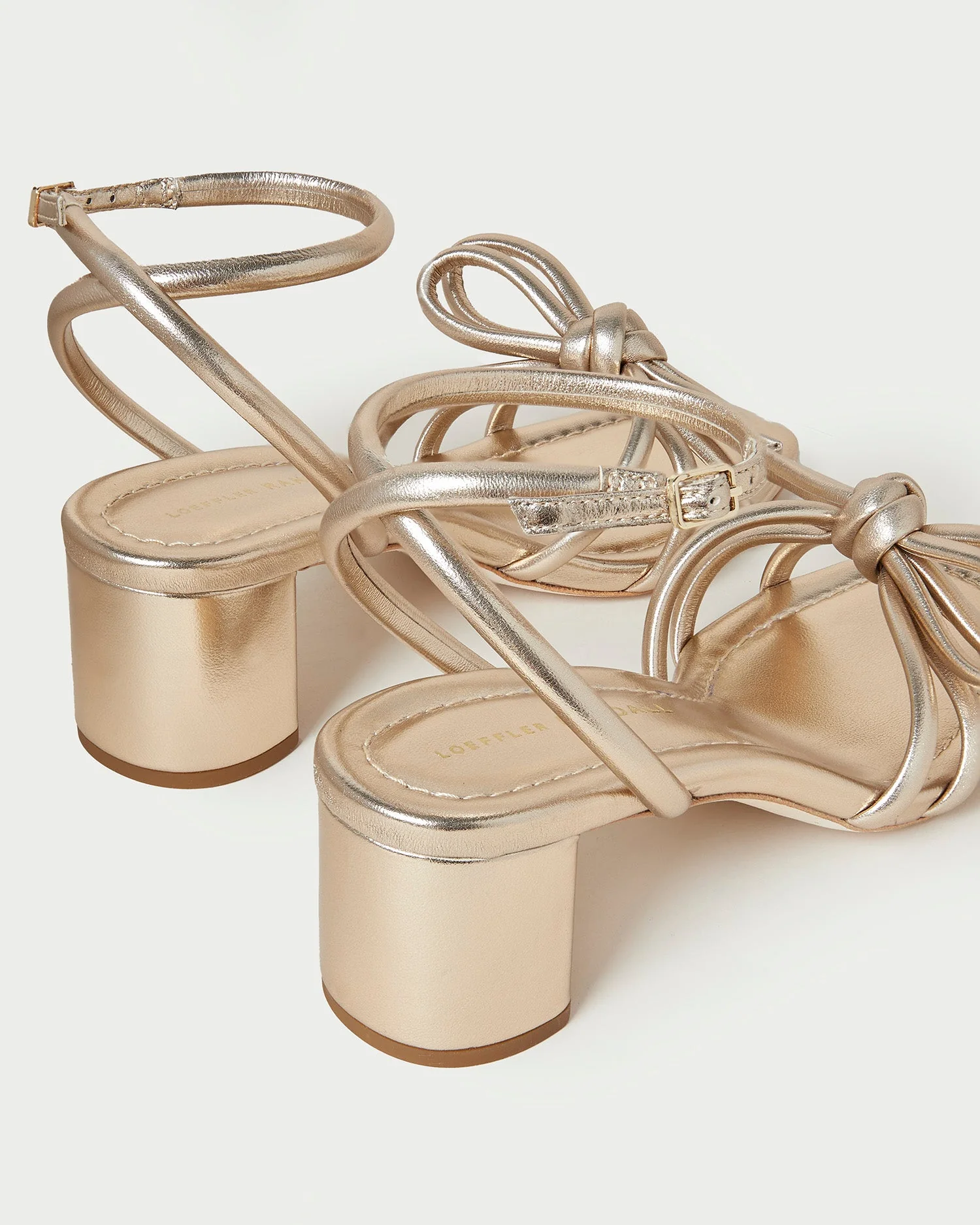 Loeffler Randall - Mikel Champagne Bow Mid - Heel Sandal - Image 5