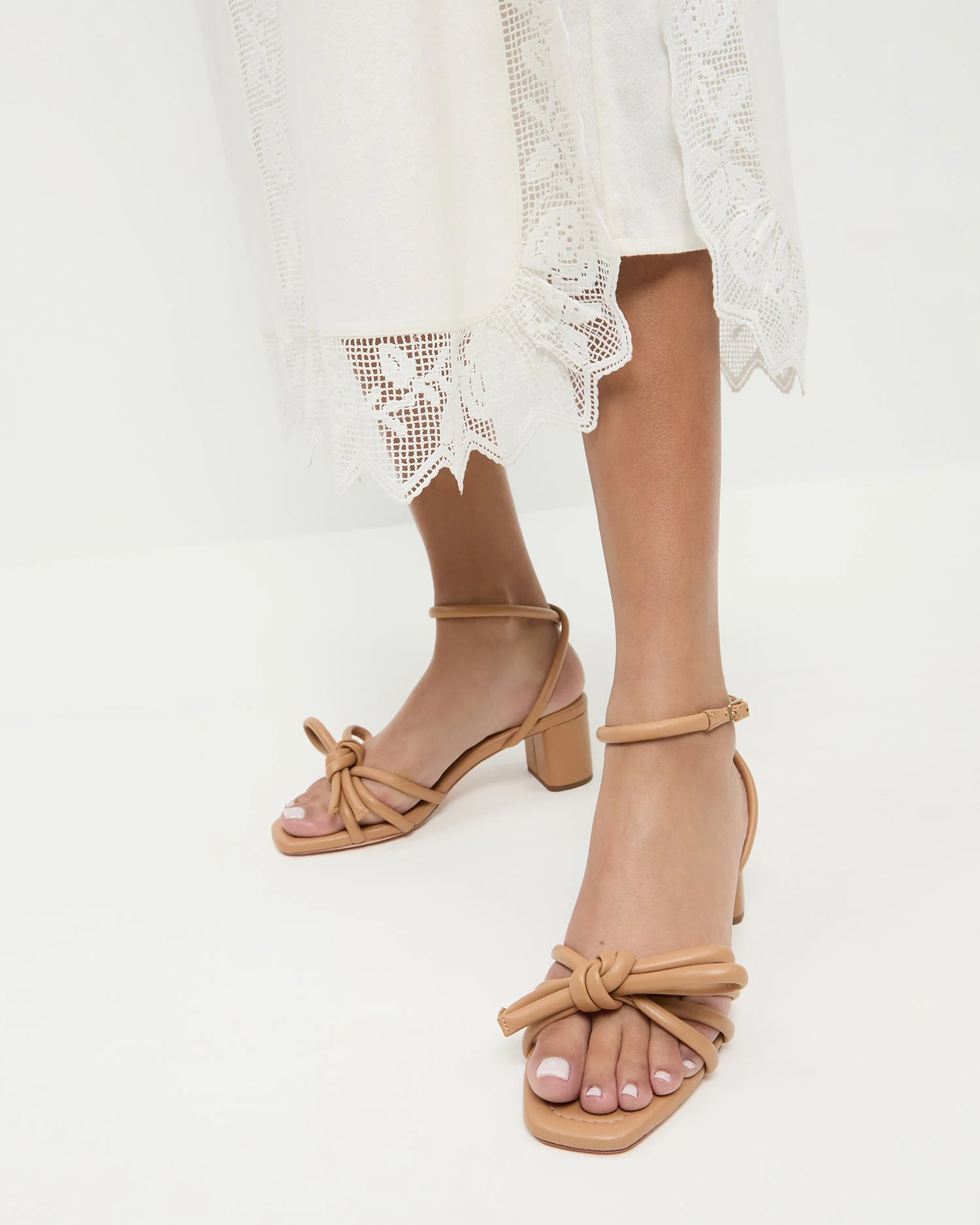 Loeffler Randall - Mikel Dune Bow Mid - Heel Sandal - Image 2