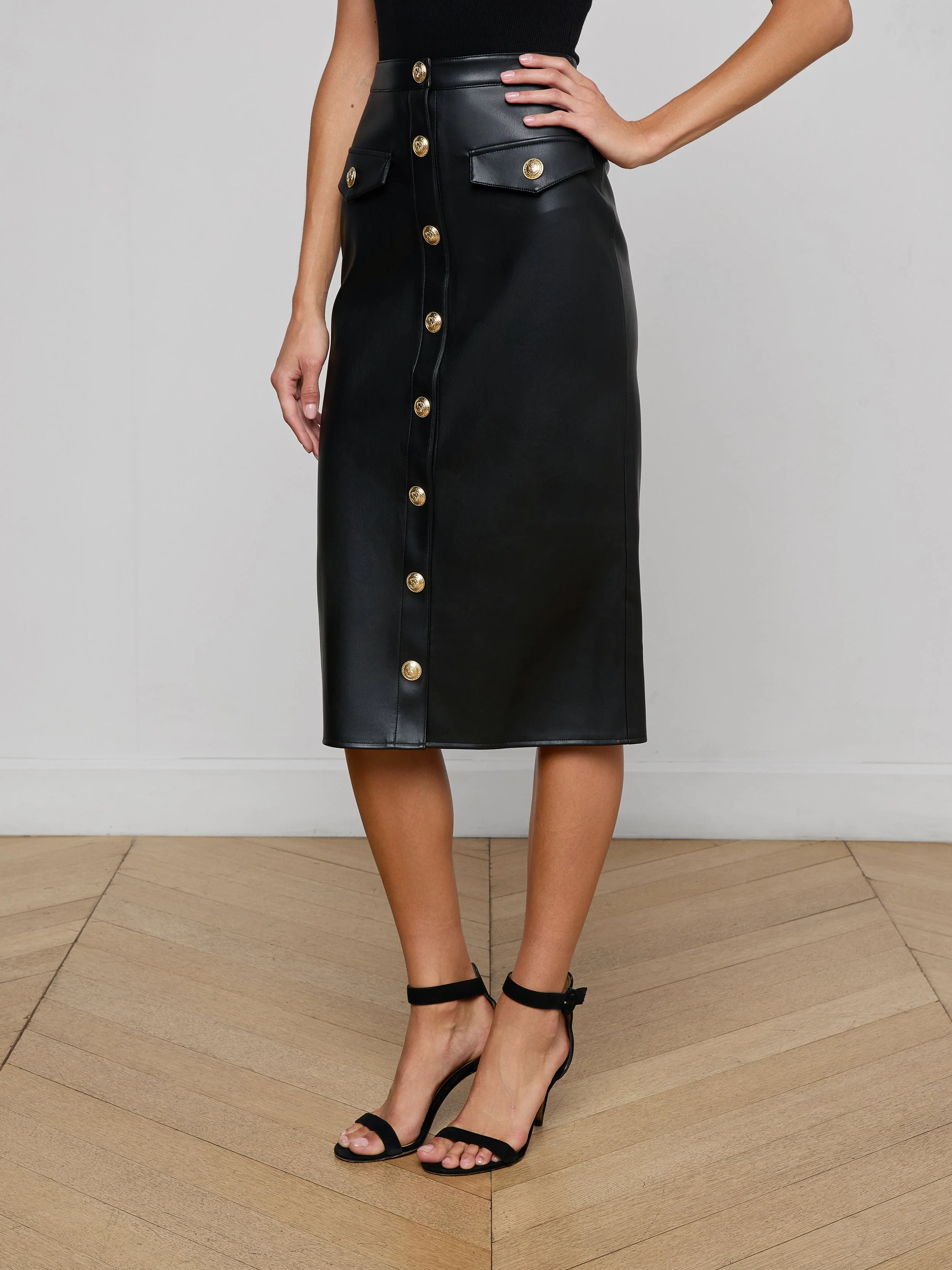 L'AGENCE - Milann Vegan Leather Skirt - Image 9