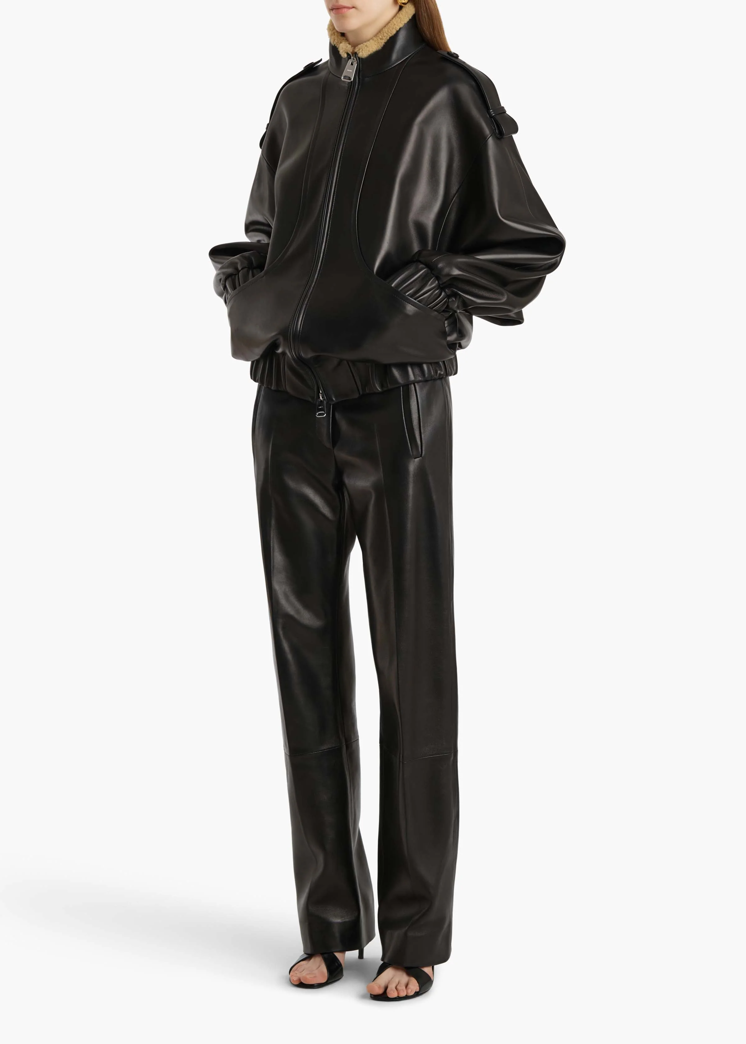 Khaite - Miles Pant in Black Leather - Image 2