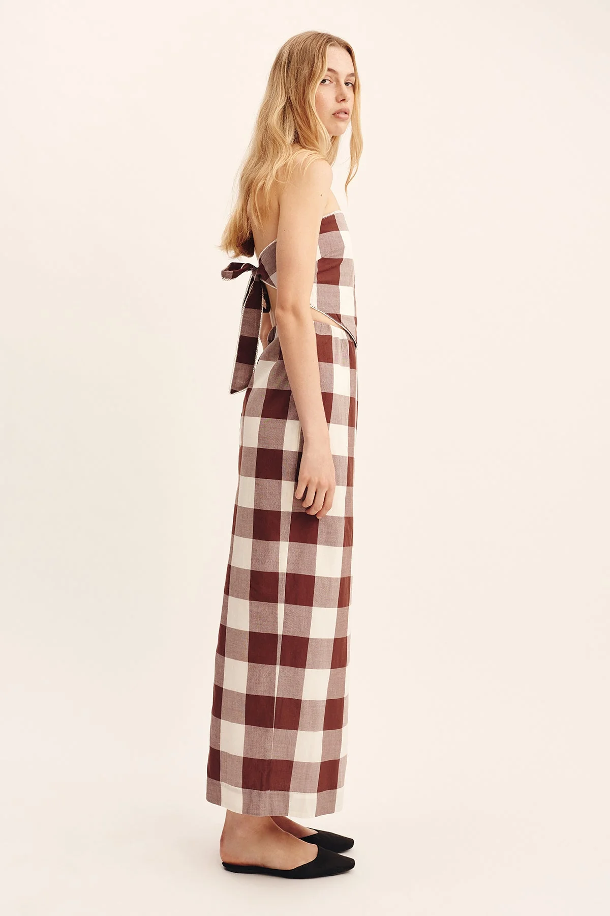 Posse - MIRA SKIRT - MOCHA GINGHAM - Image 3