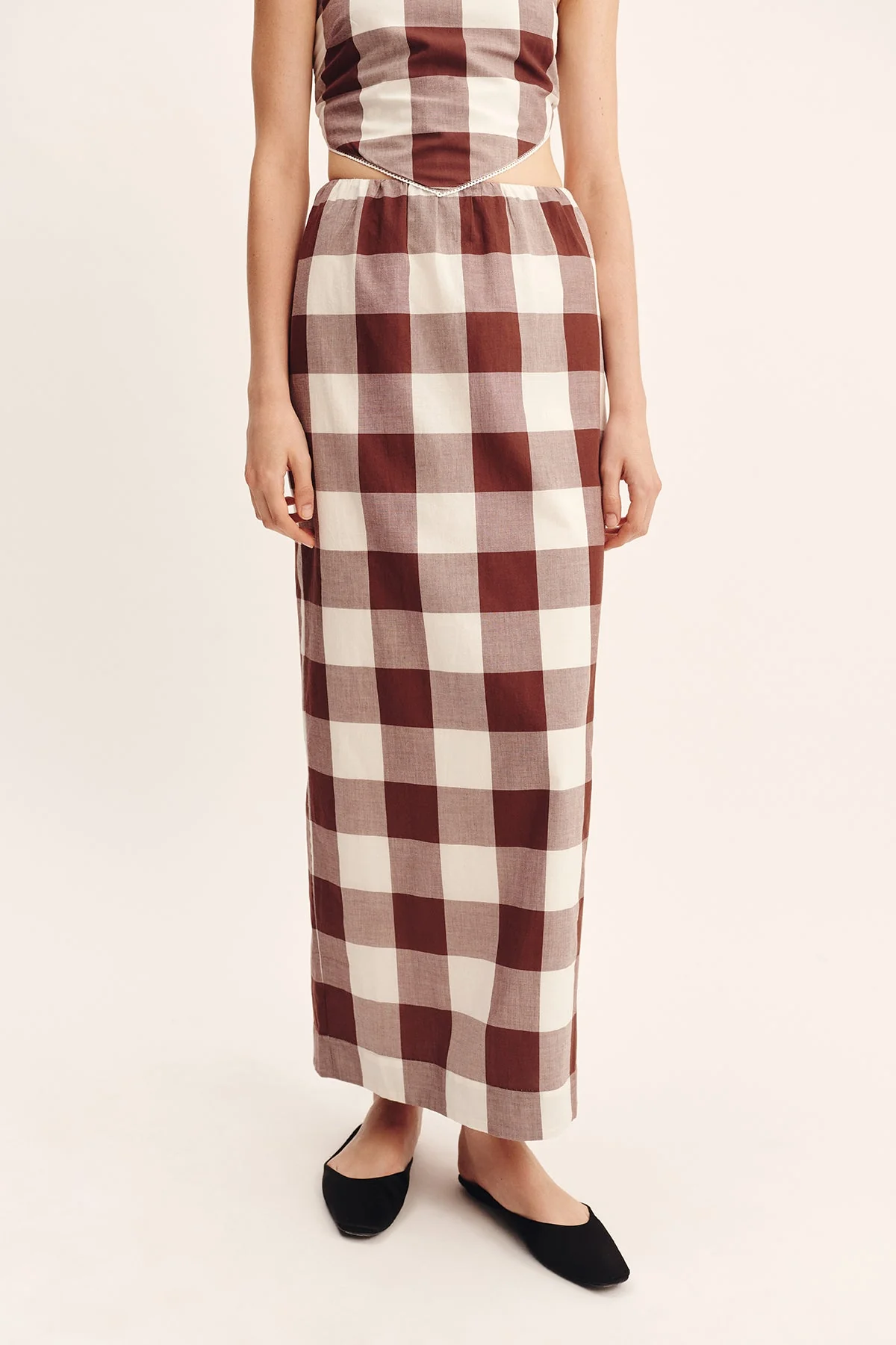 Posse - MIRA SKIRT - MOCHA GINGHAM - Image 7
