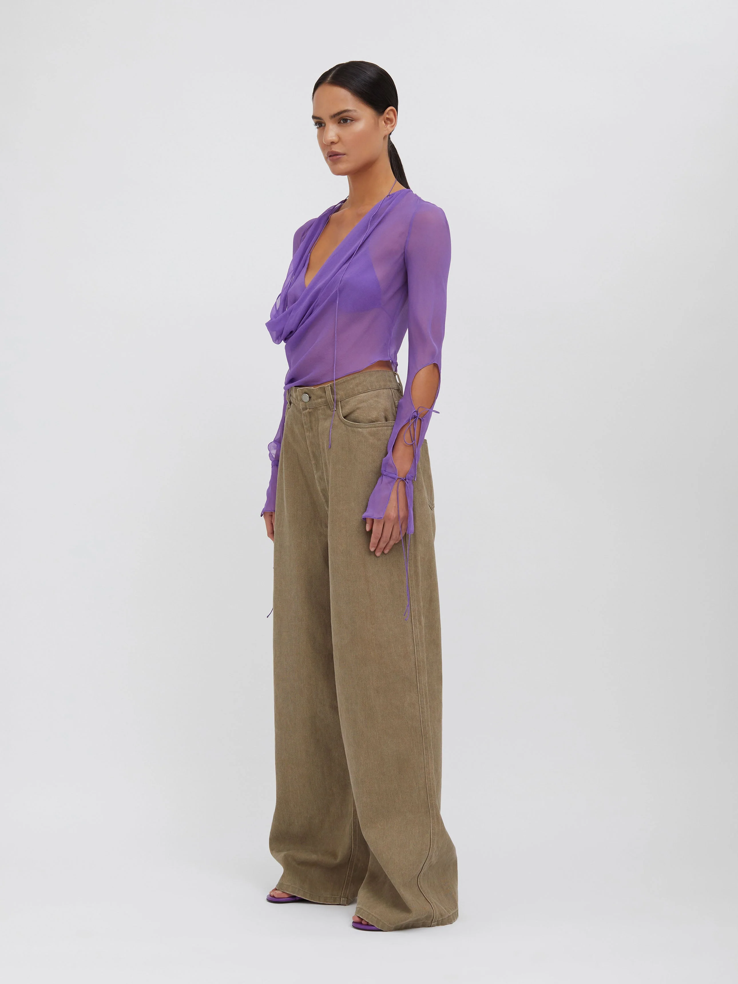 Christopher Esber - Mobius Long Sleeve Tie Top - Image 4