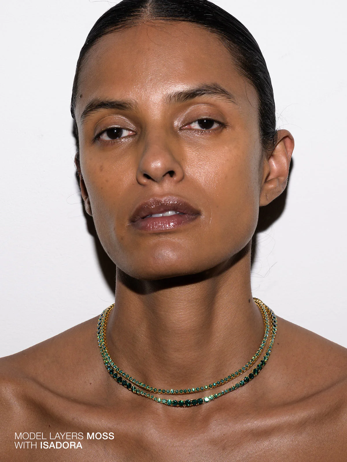 Dorsey - MOSS RIVIÈRE NECKLACE IN 3MM VIRIDIAN GREEN MOISSANITE - Image 4