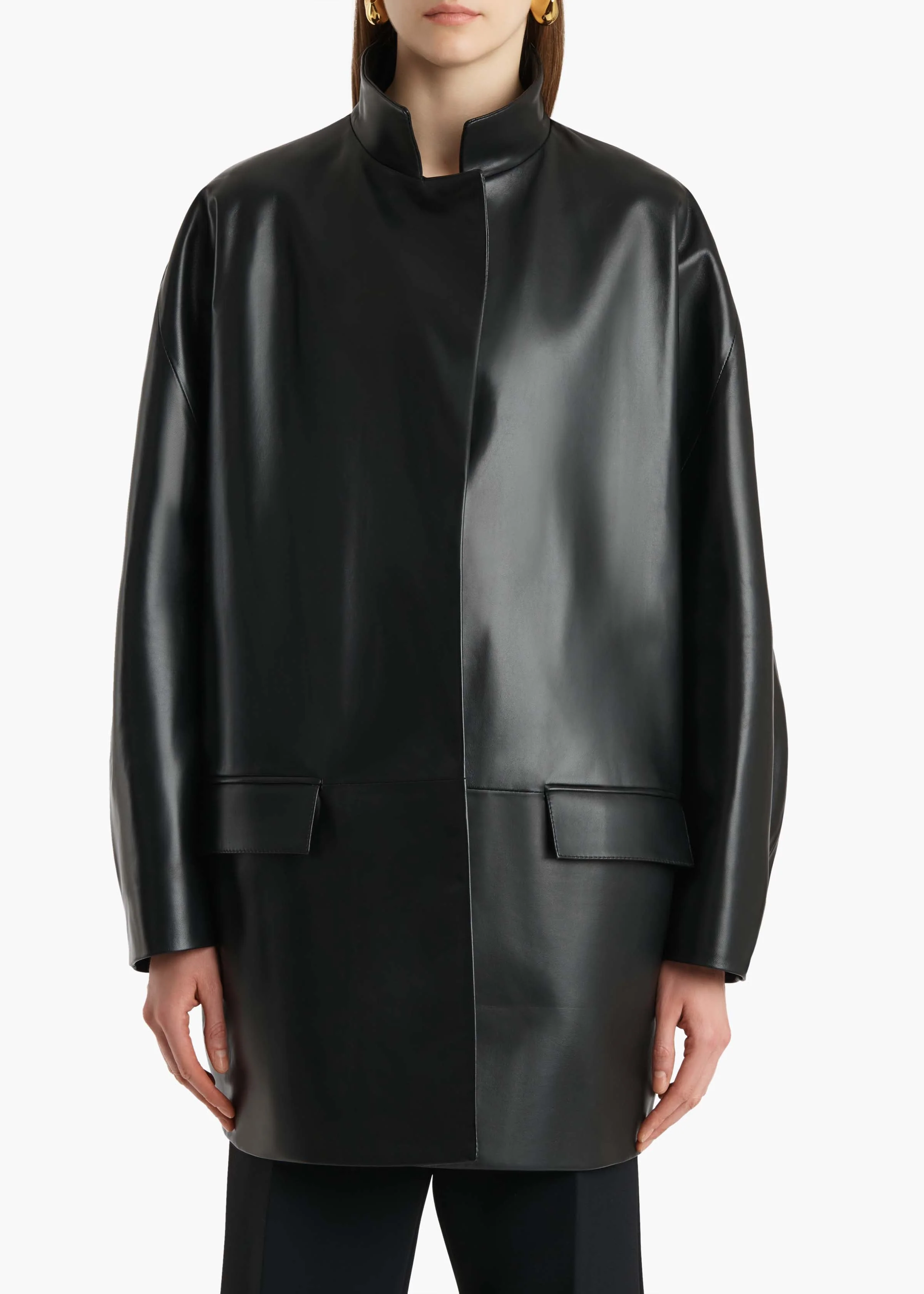 Khaite - Mura Coat in Black Leather - Image 10