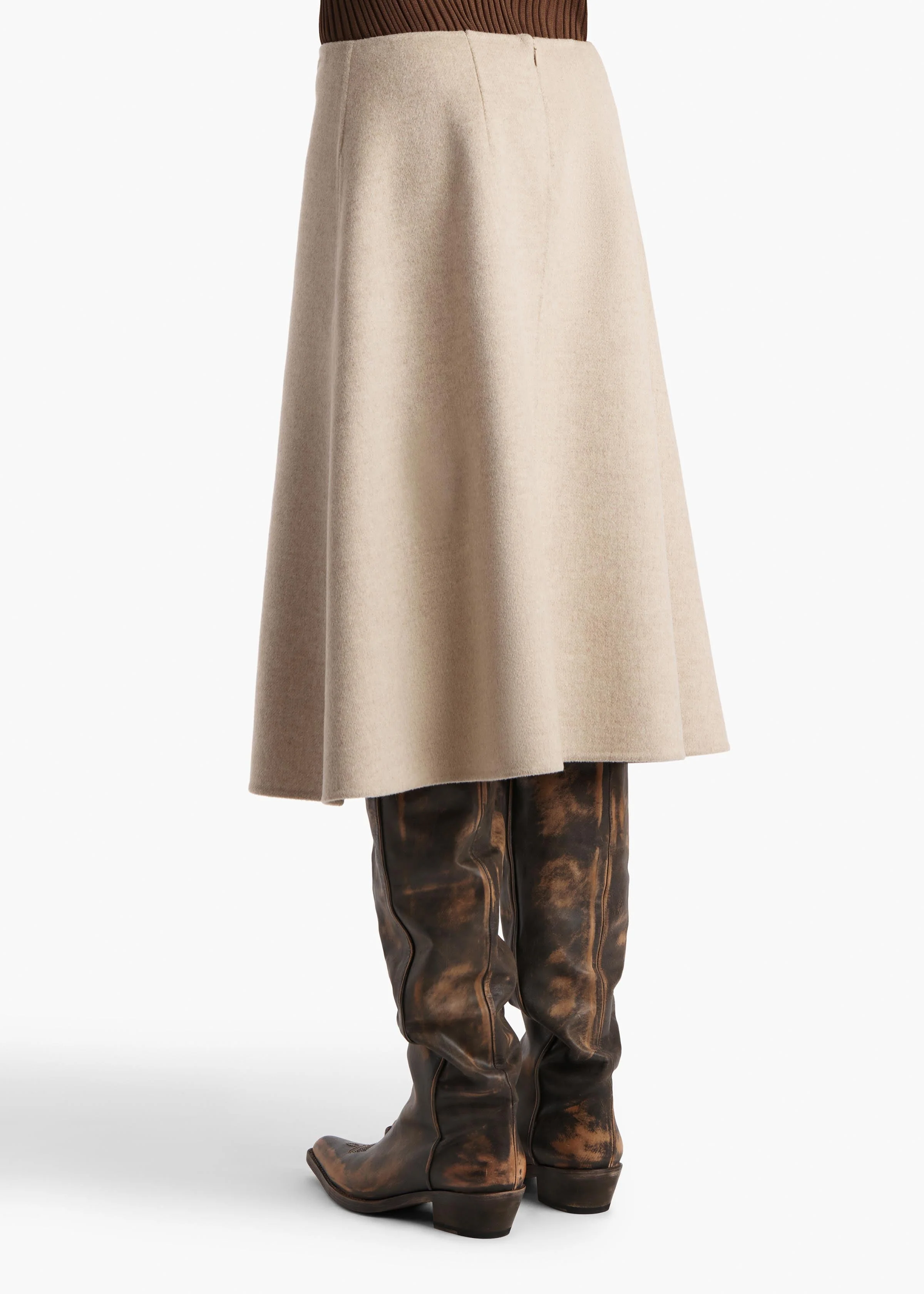 Khaite - Nania Skirt in Oatmeal - Image 4