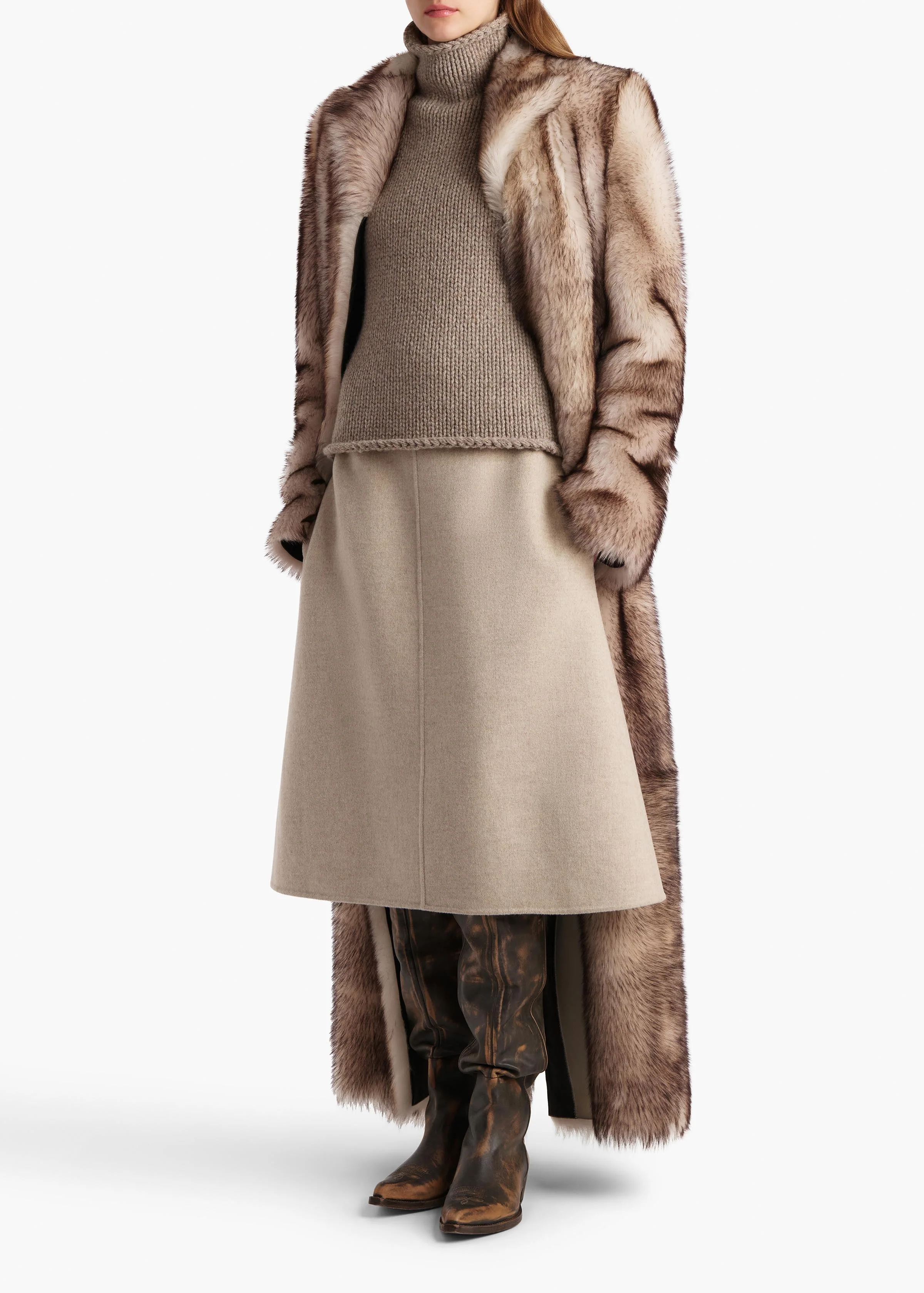 Khaite - Nania Skirt in Oatmeal - Image 9