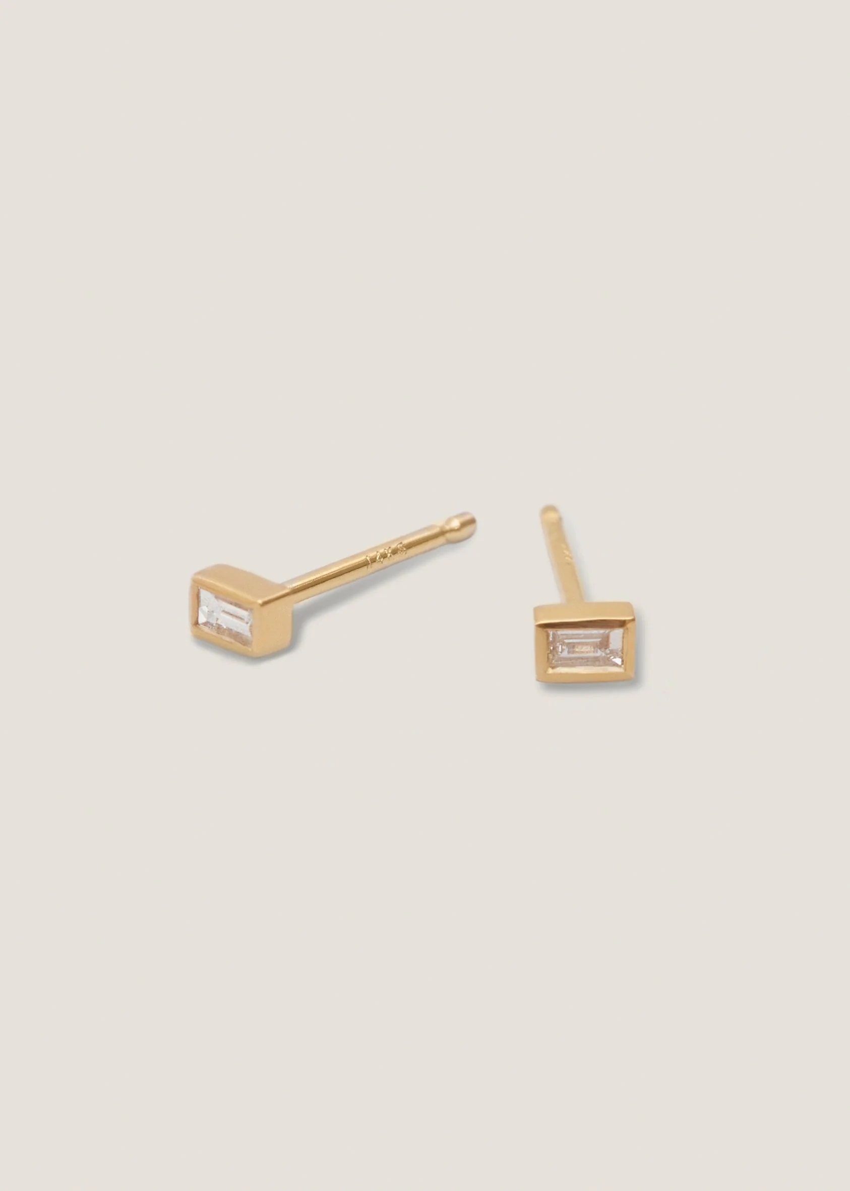 Kinn - Naomi Baguette Stud Earrings Diamond