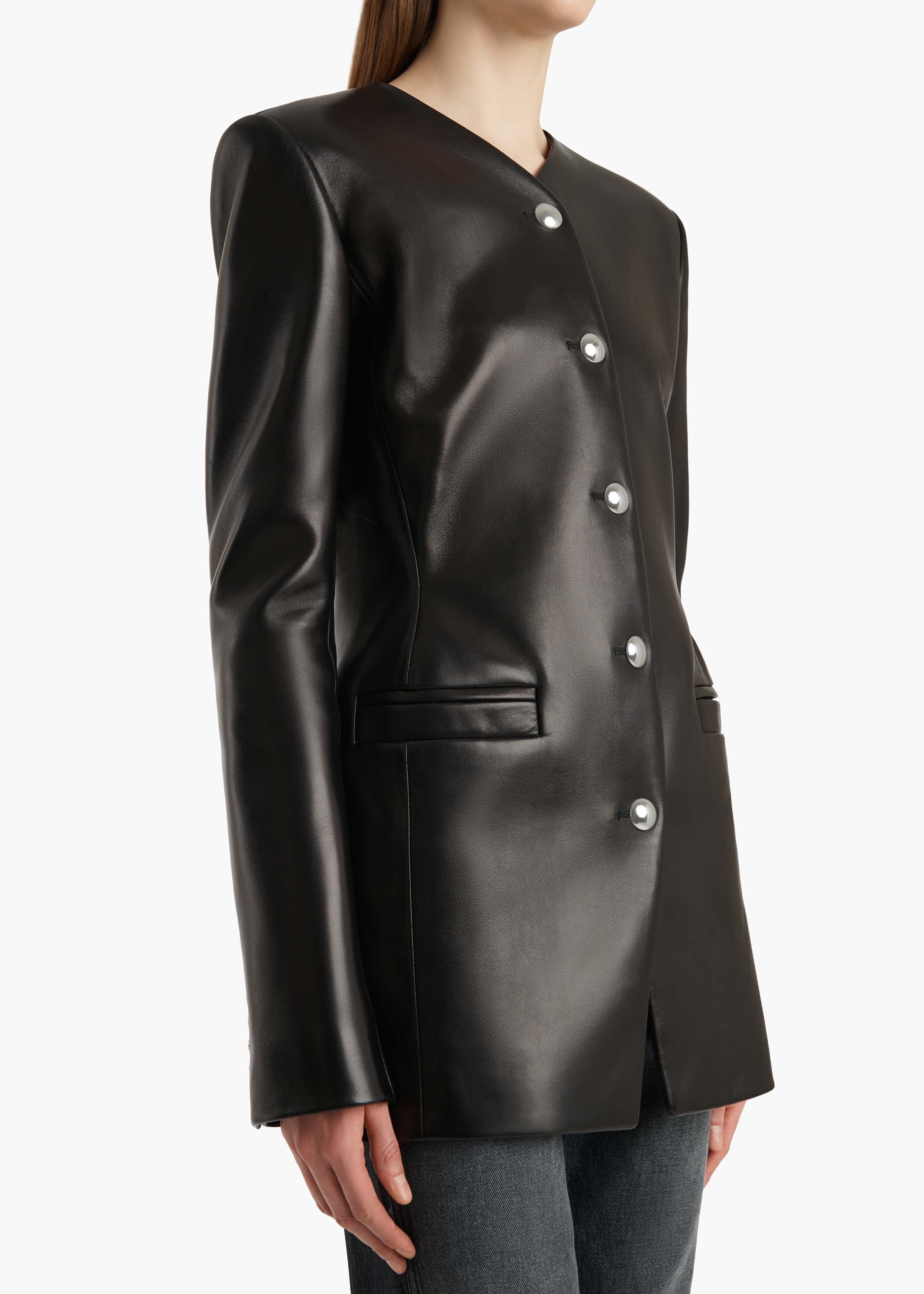 Khaite - Naran Jacket in Black Leather - Image 5