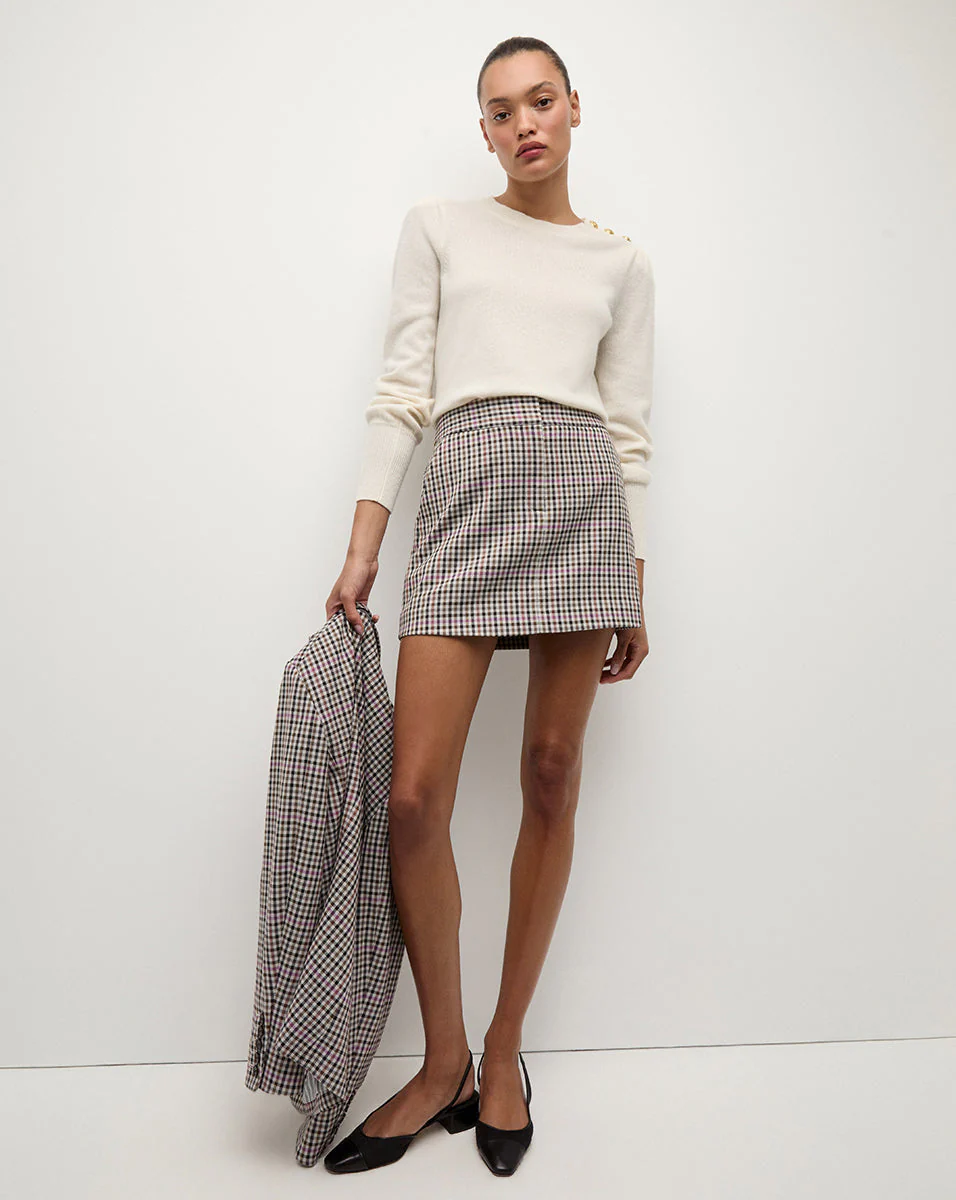 Veronica Beard - Nelia Cashmere Pullover | Button Accent - Image 2