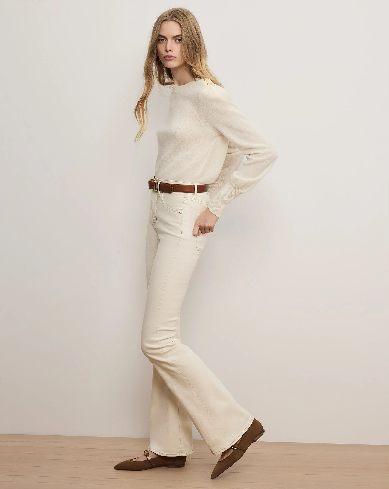 Veronica Beard - Nelia Cashmere Pullover | Button Accent - Image 8