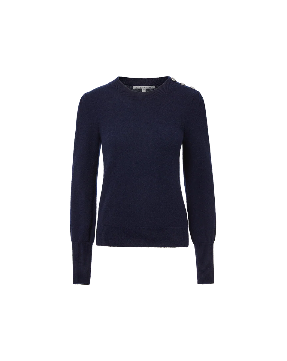 Veronica Beard - Nelia Cashmere Pullover | Button Accent - Image 5