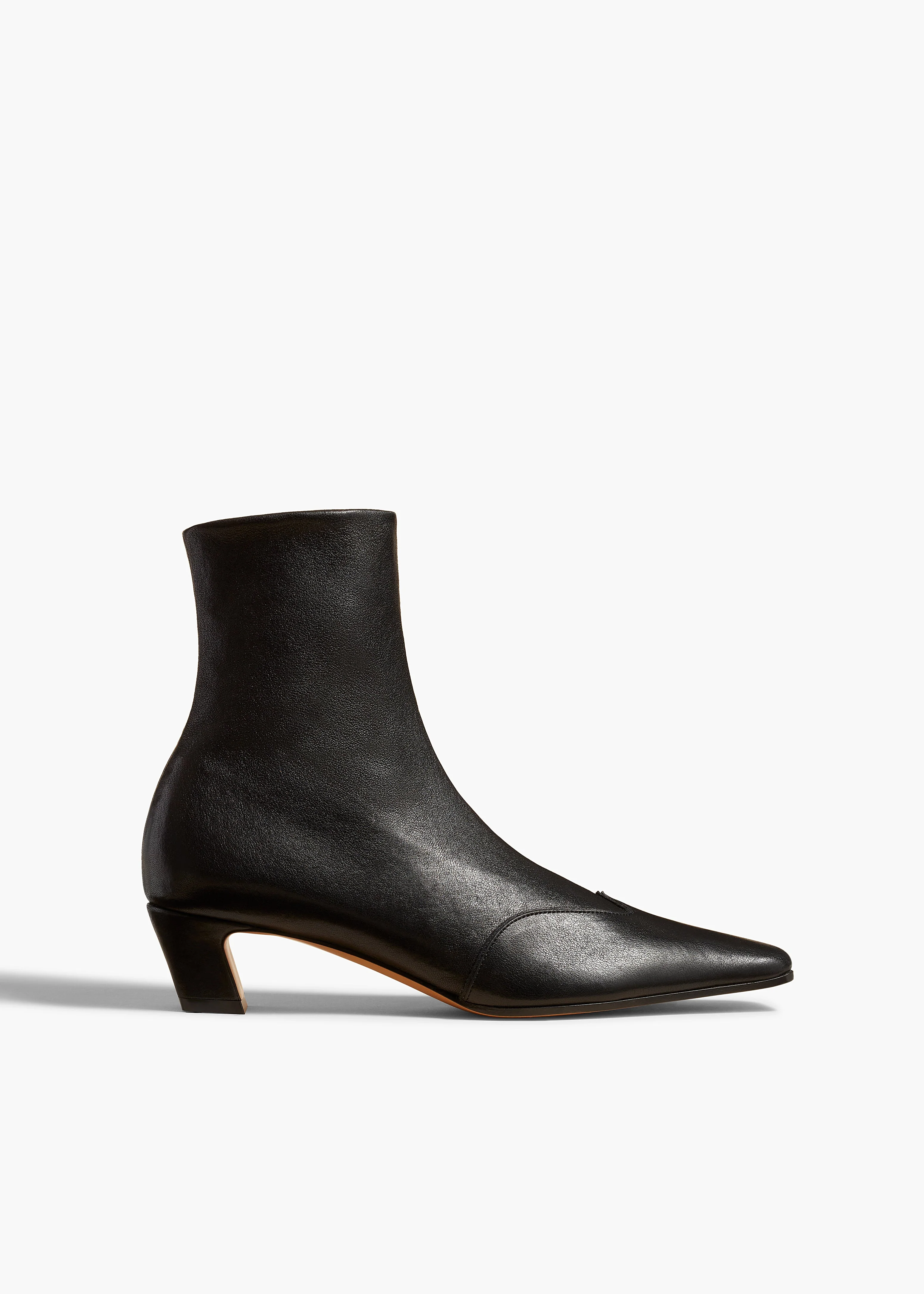 Khaite - Nevada Stretch Low Boot in Black Nappa Leather