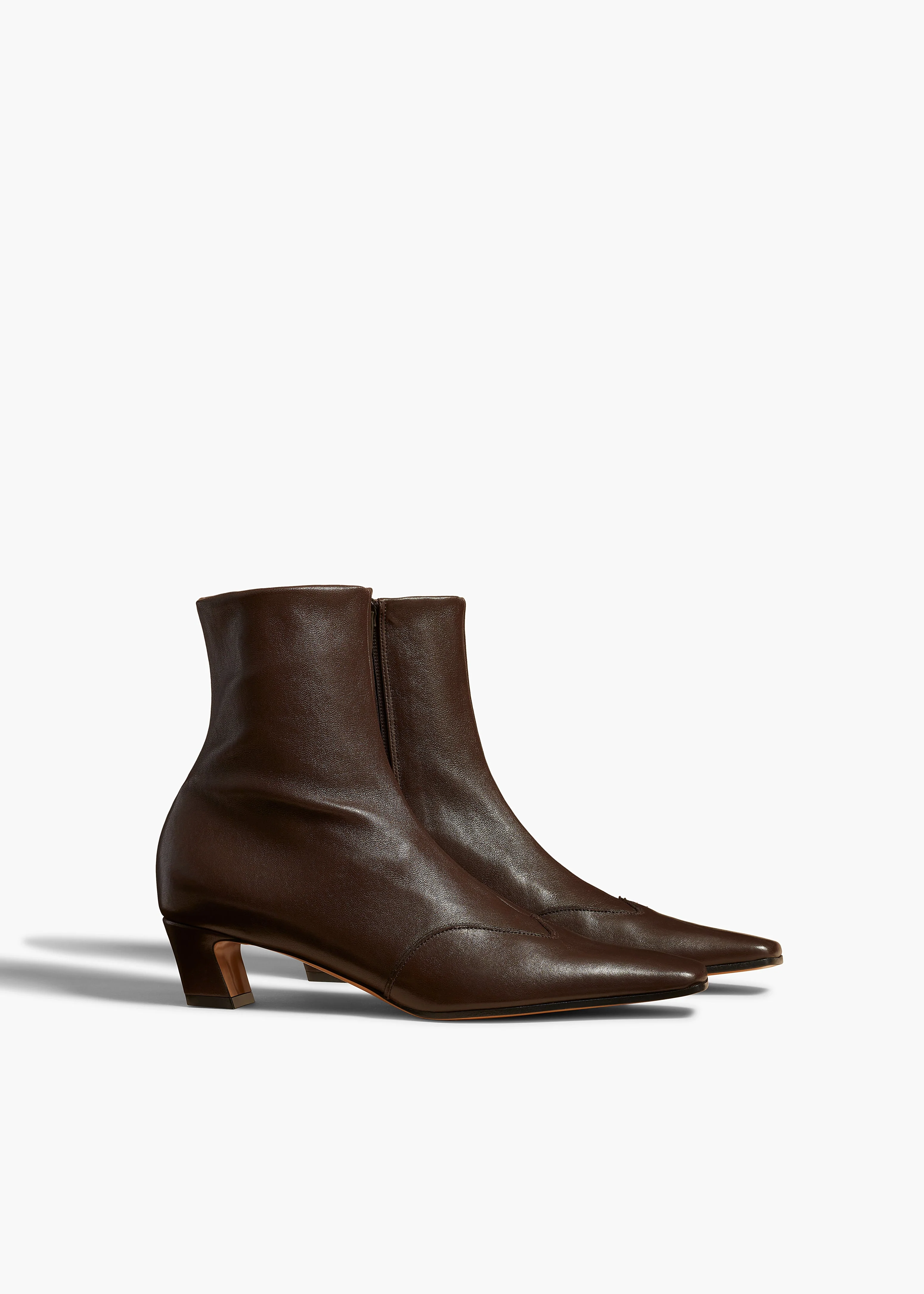 Khaite - Nevada Stretch Low Boot in Dark Brown Nappa Leather - Image 8