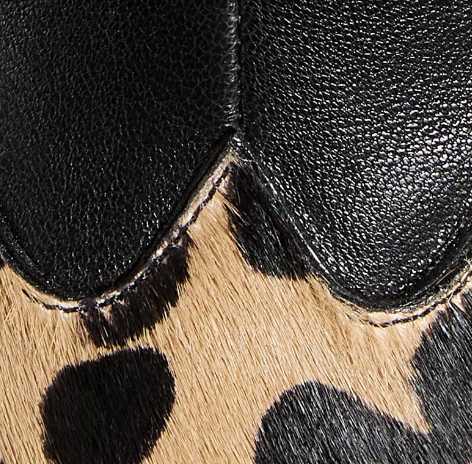 Khaite - Nevada Stretch High Boot in Black Leather with Hyena Print Haircalf - Image 12