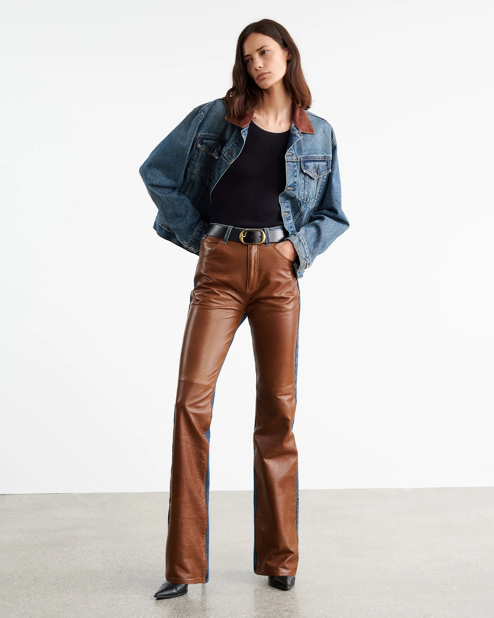 Nili Lotan - JOAN LEATHER COMBO JEAN - Image 7