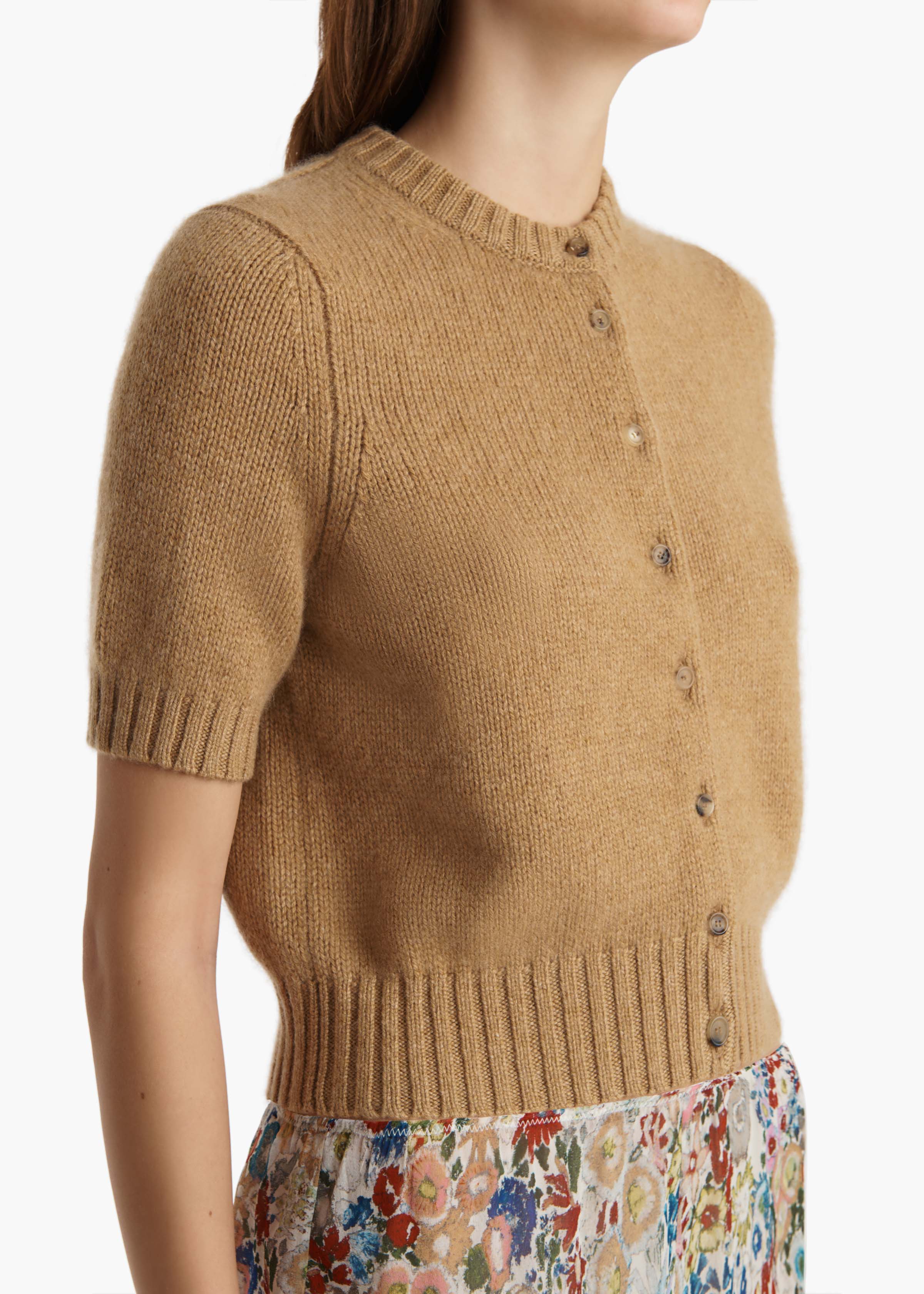 Khaite - Nora Cardigan in Biscotti - Image 5