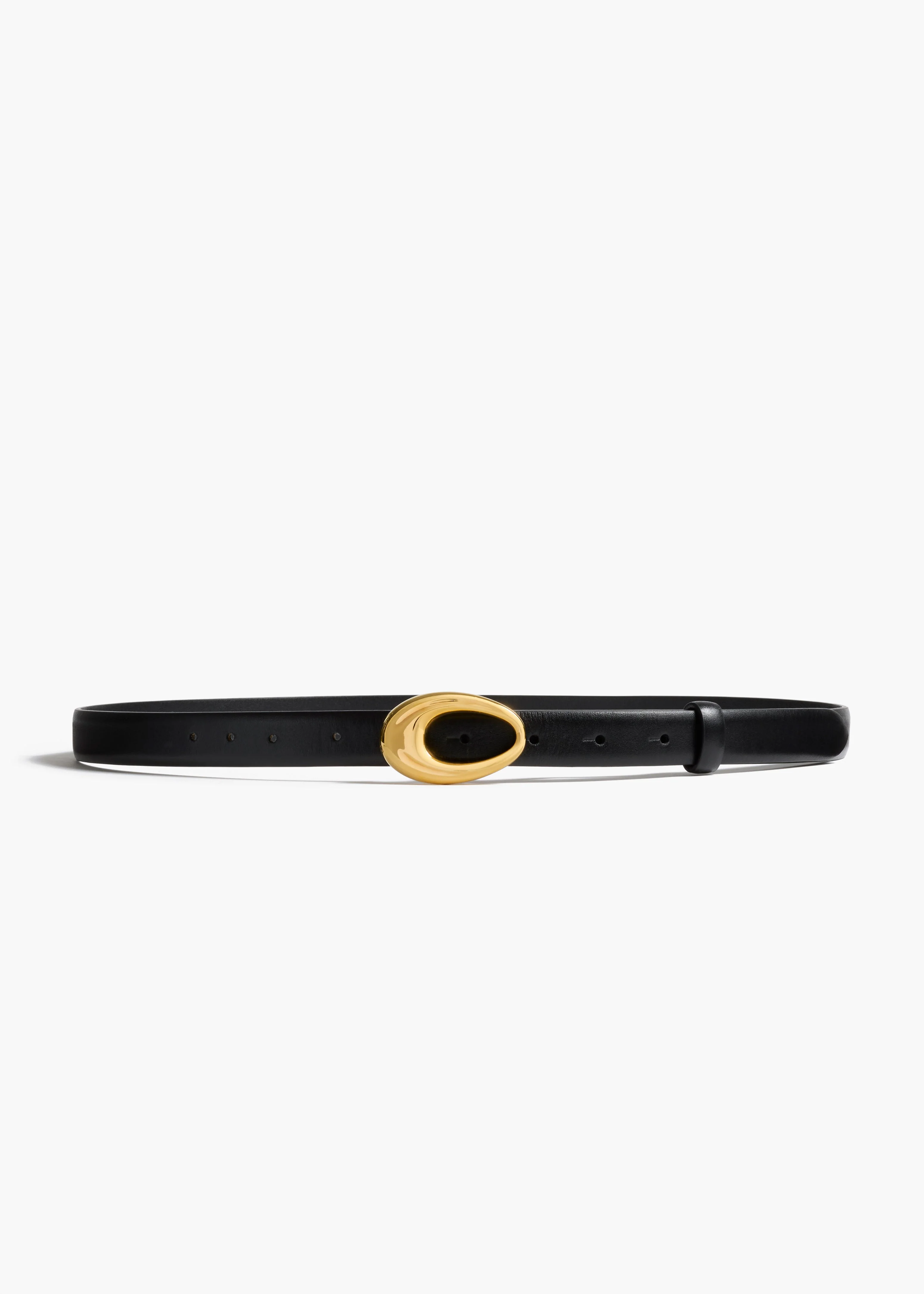 Khaite - Olivia Belt in Black Leather with Gold